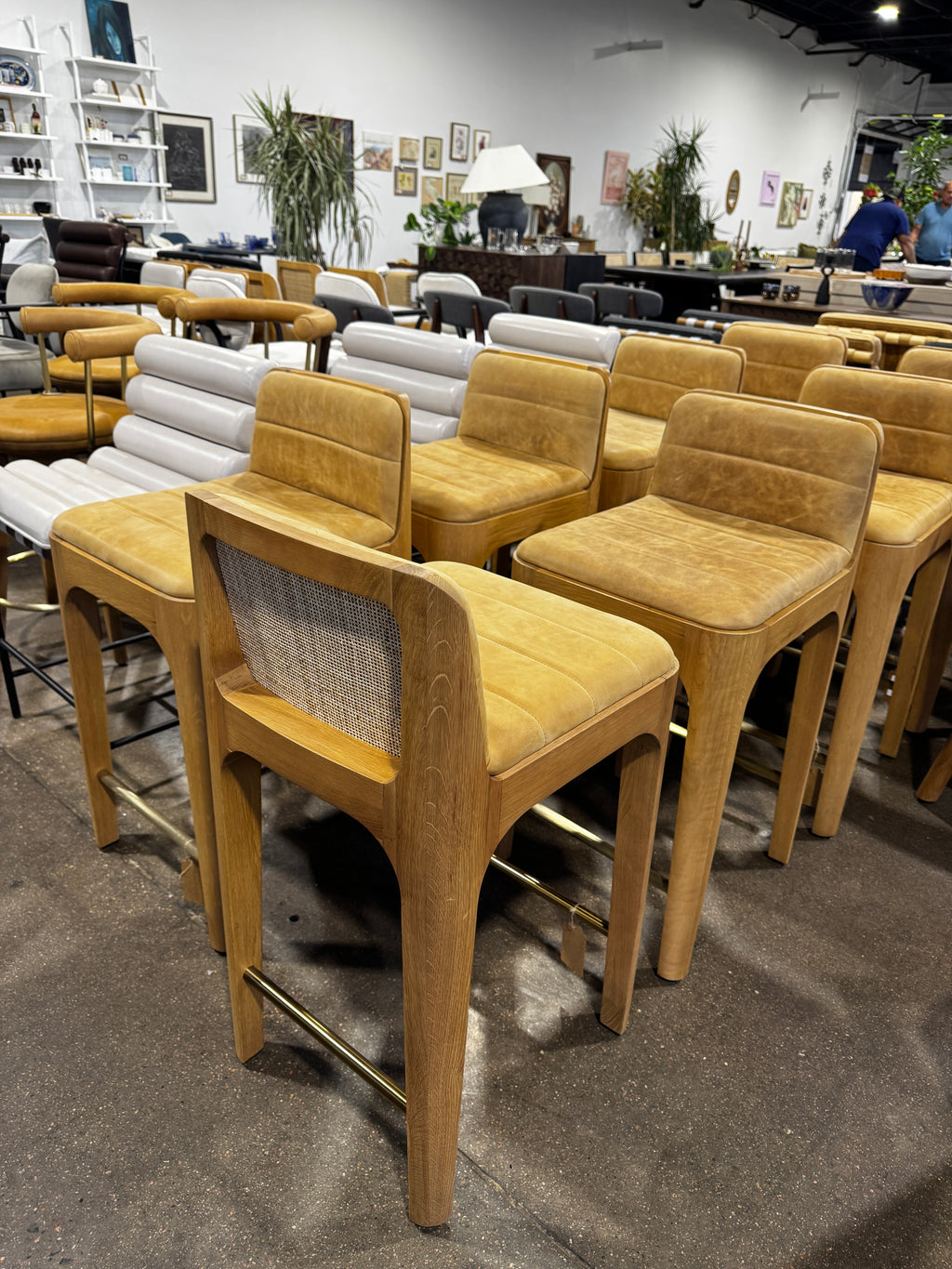 Denver Modern  Canyon Counter Stool Sunflower Leather