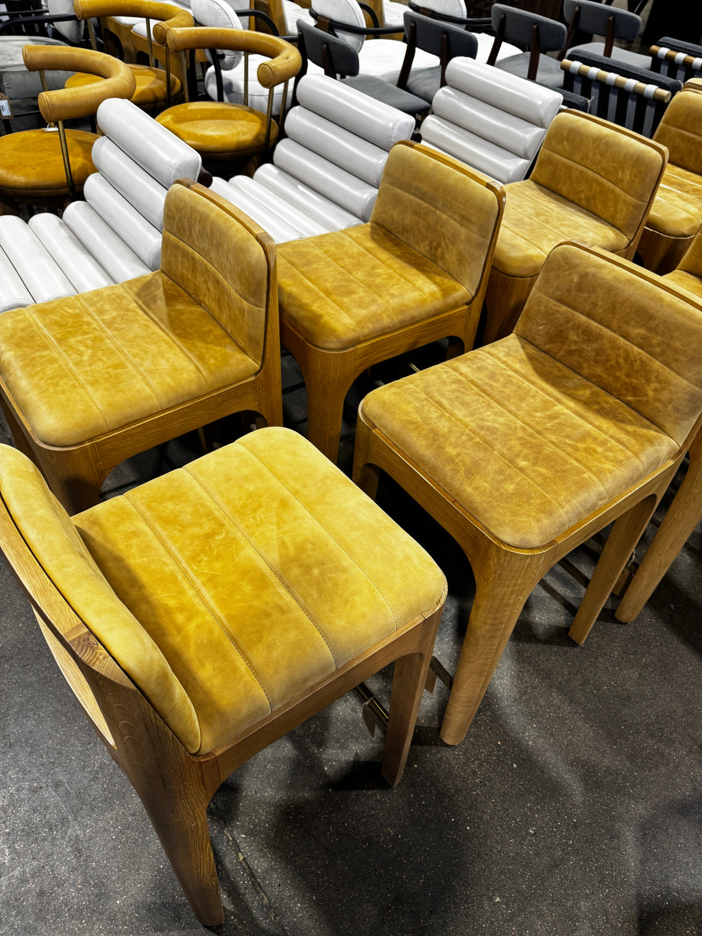 Denver Modern  Canyon Counter Stool Sunflower Leather