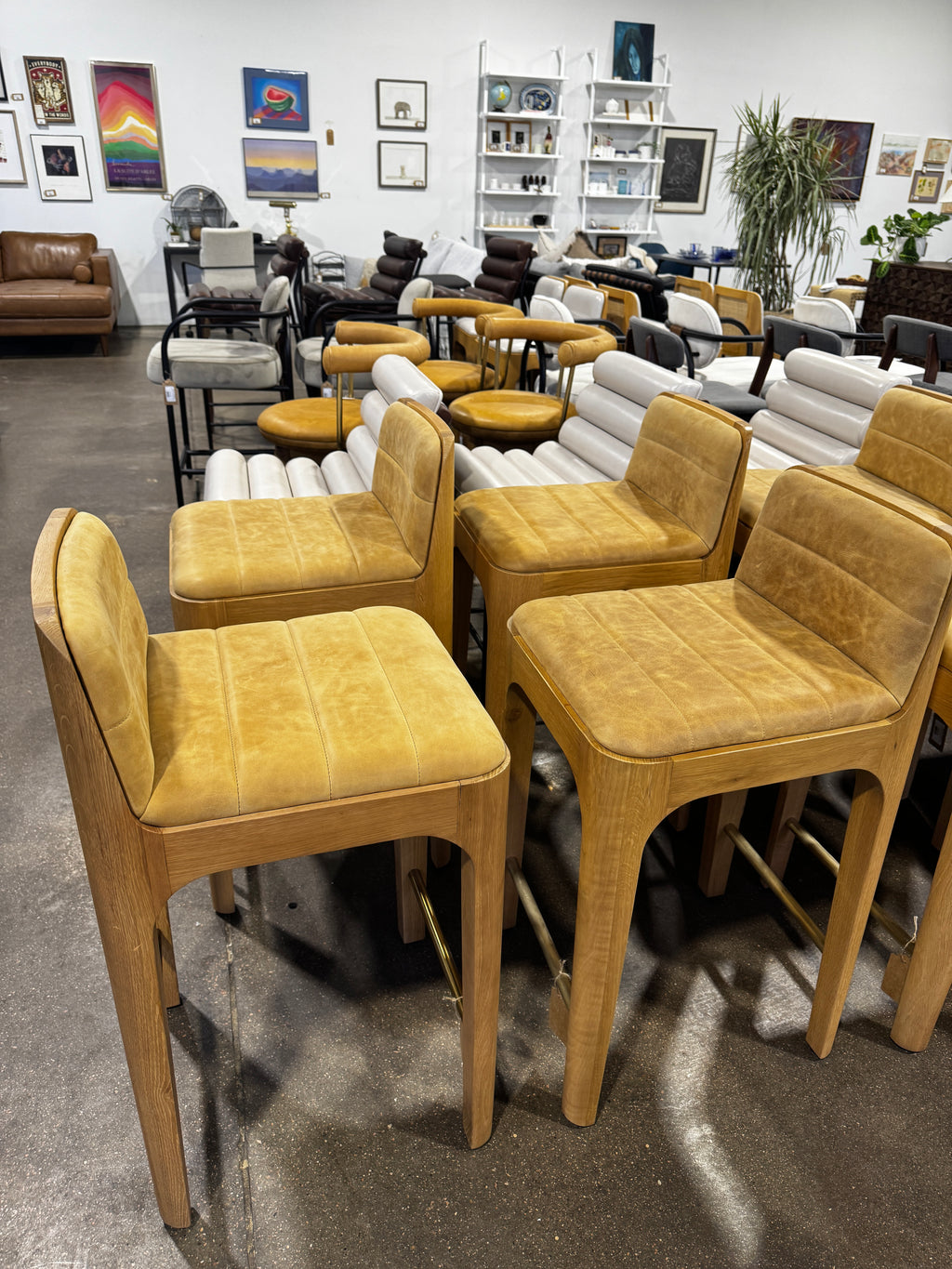 Denver Modern  Canyon Counter Stool Sunflower Leather