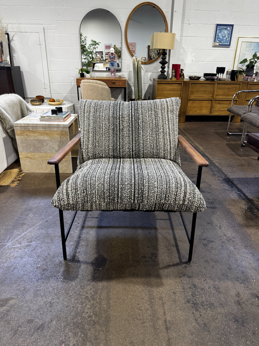 Denver Modern Vail Lounge Chair Espresso Boucle