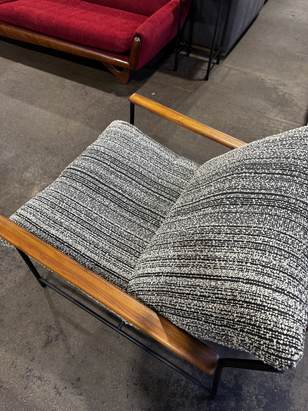 Denver Modern Vail Lounge Chair Espresso Boucle