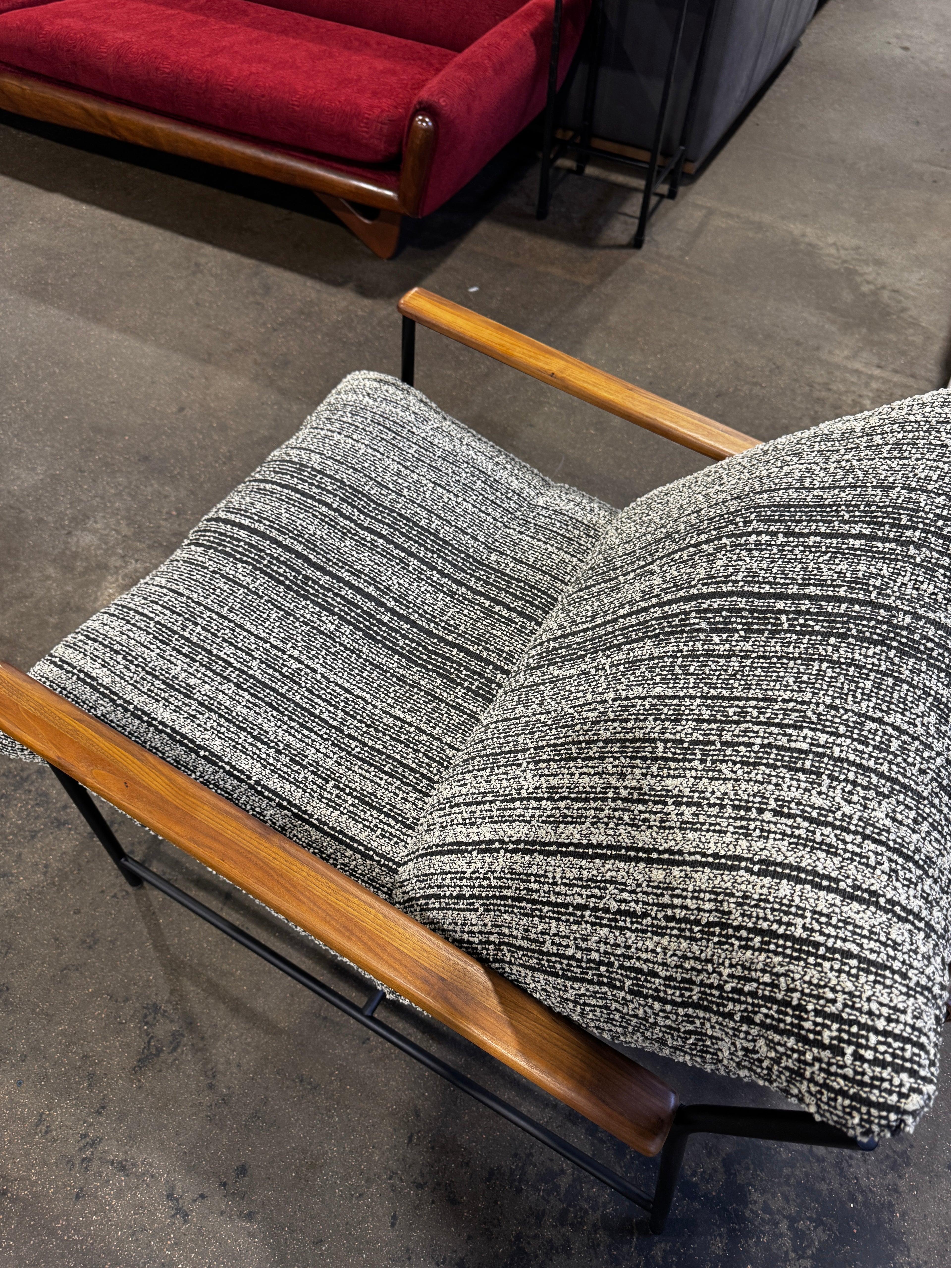 Denver Modern Vail Lounge Chair Espresso Boucle