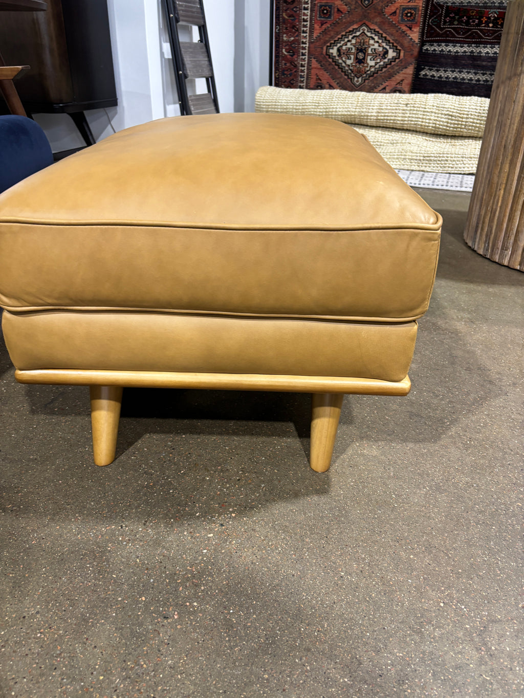Article Timber 31" Leather Ottoman