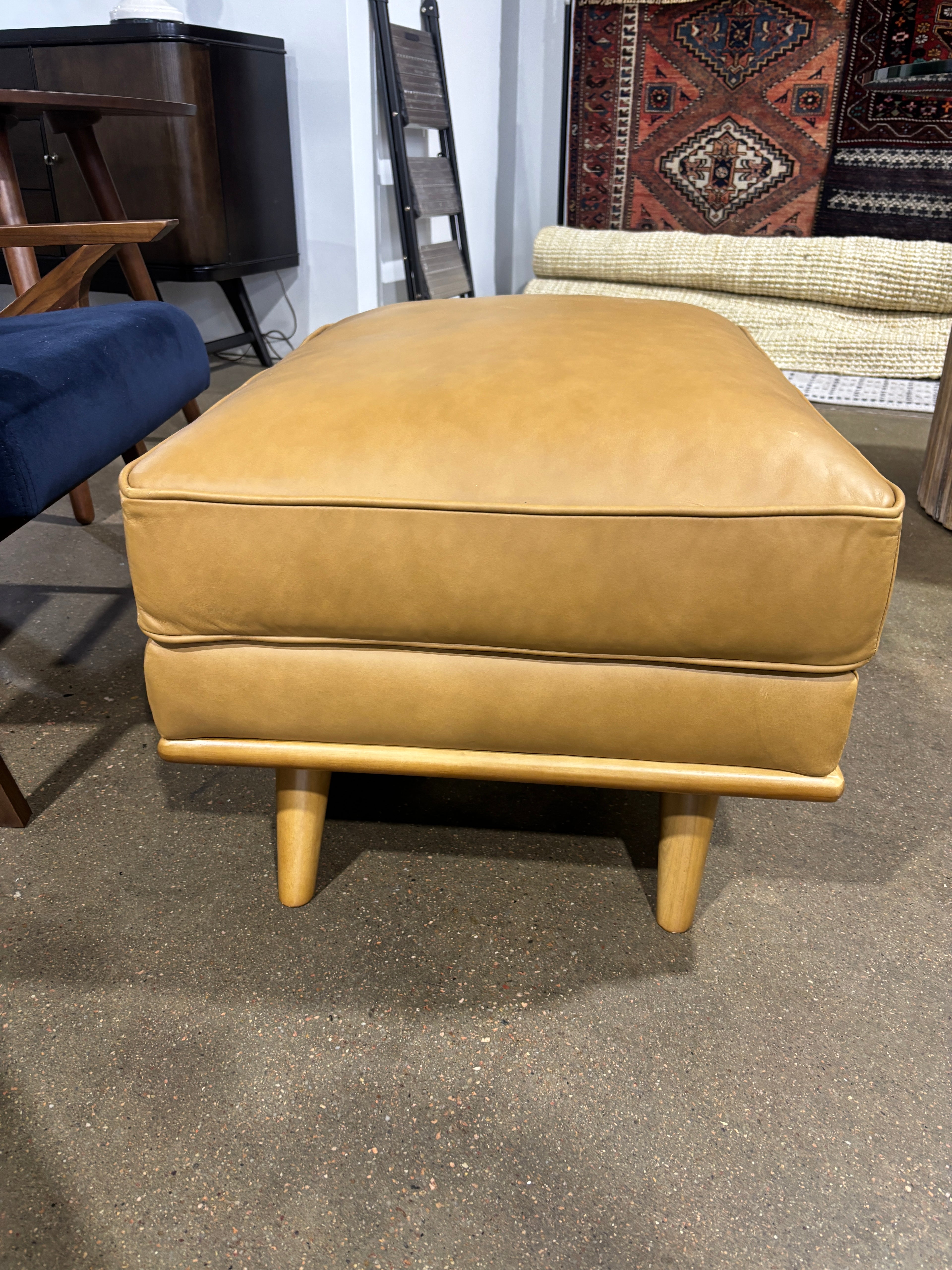 Article Timber 31" Leather Ottoman