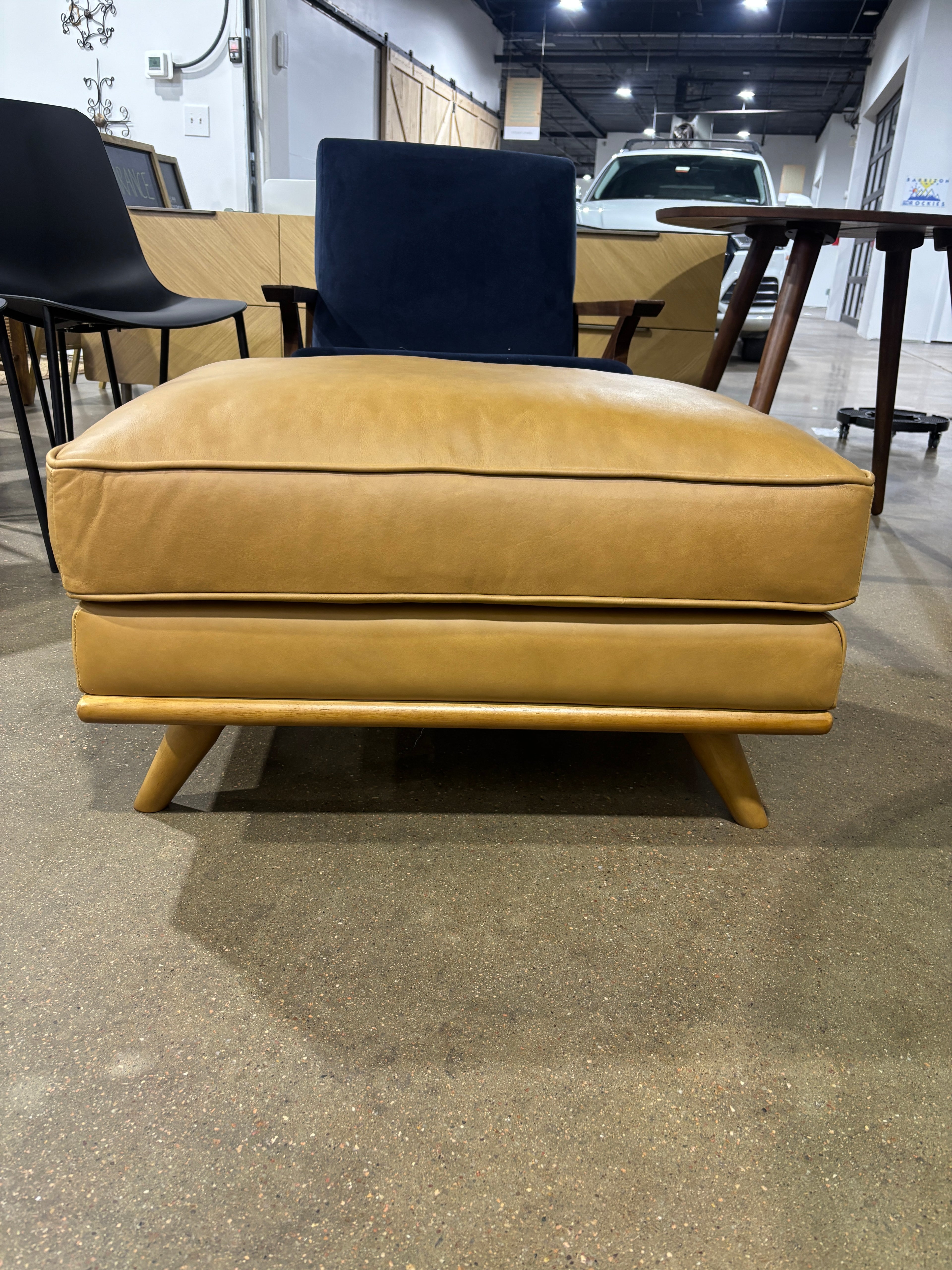 Article Timber 31" Leather Ottoman