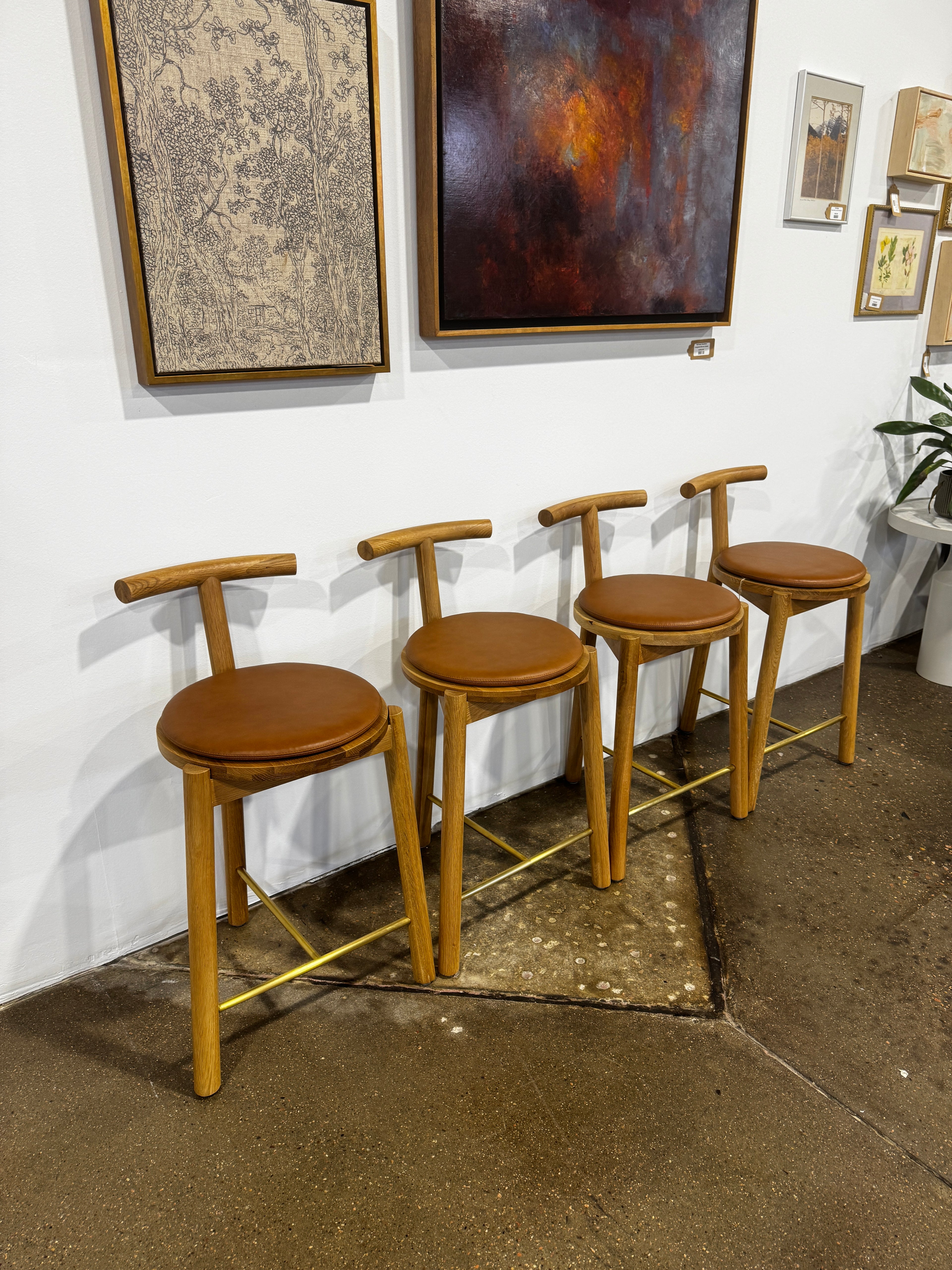 Denver Modern Range Counter Stool Saddle Leather