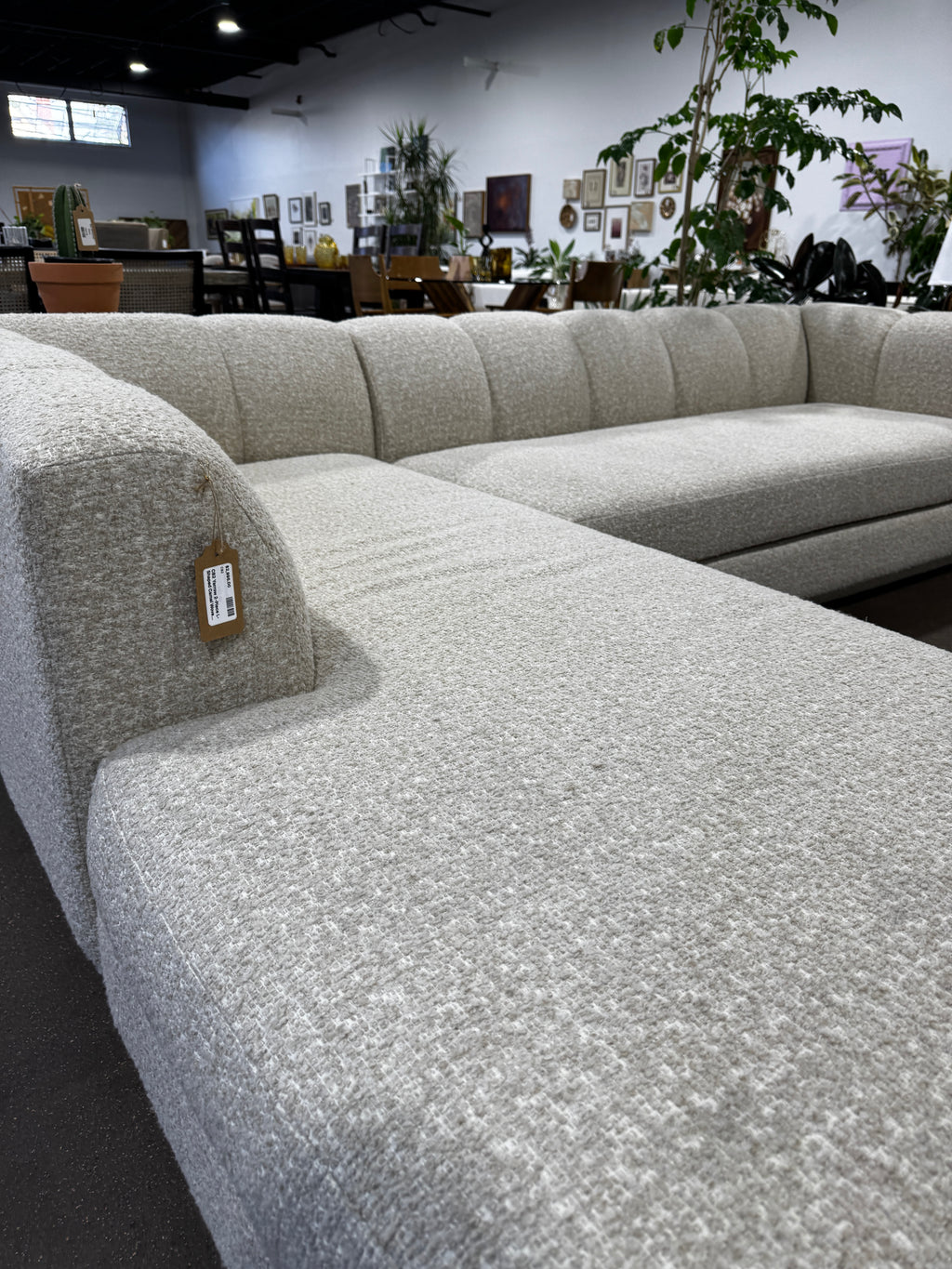 CB2 Yarrow 2-Piece L-Shaped Camel Woven Fabric Sectional