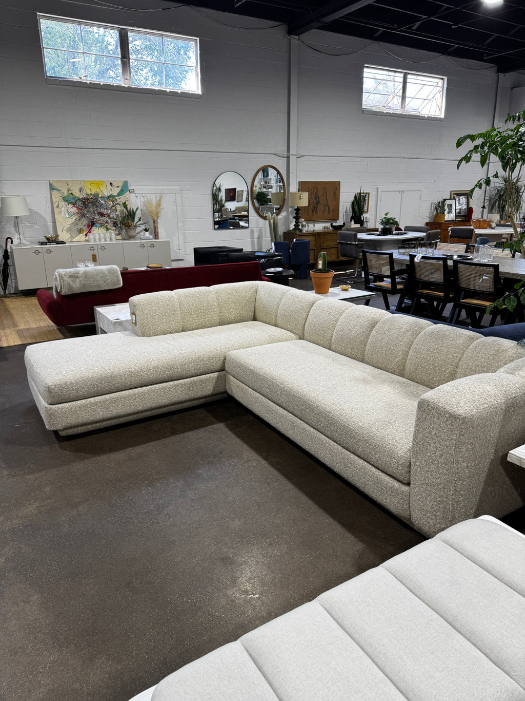 CB2 Yarrow 2-Piece L-Shaped Camel Woven Fabric Sectional