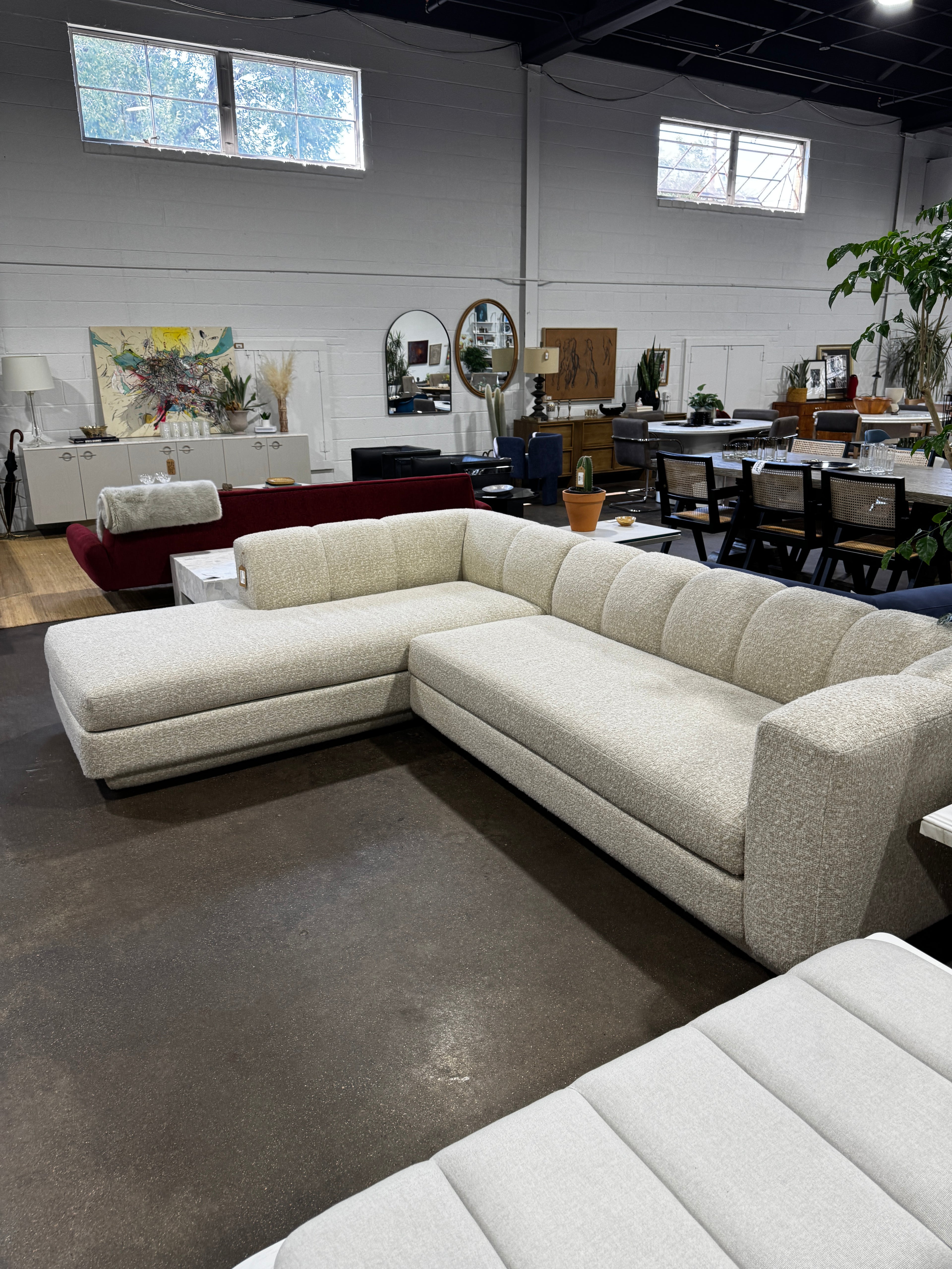 CB2 Yarrow 2-Piece L-Shaped Camel Woven Fabric Sectional