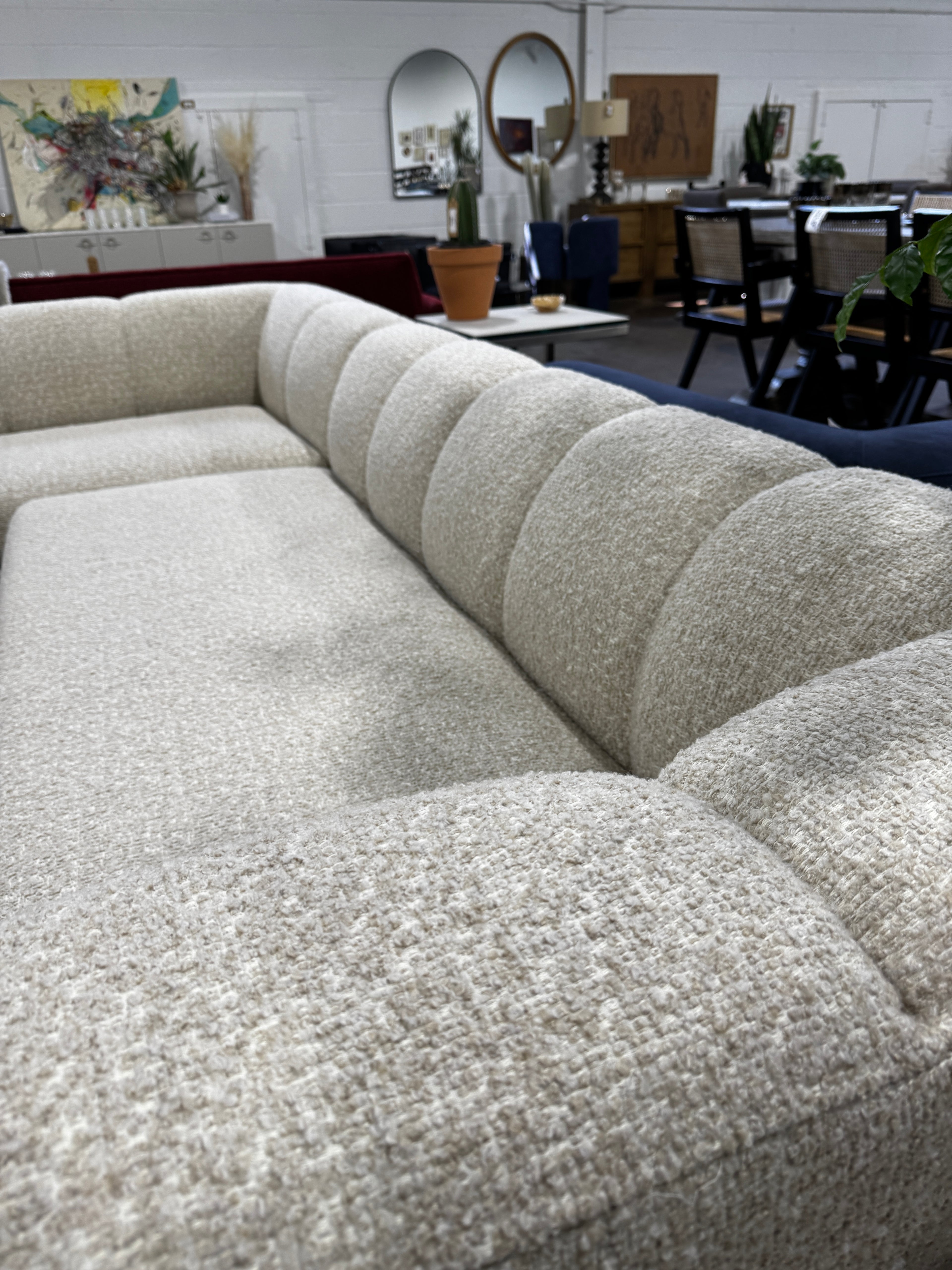 CB2 Yarrow 2-Piece L-Shaped Camel Woven Fabric Sectional