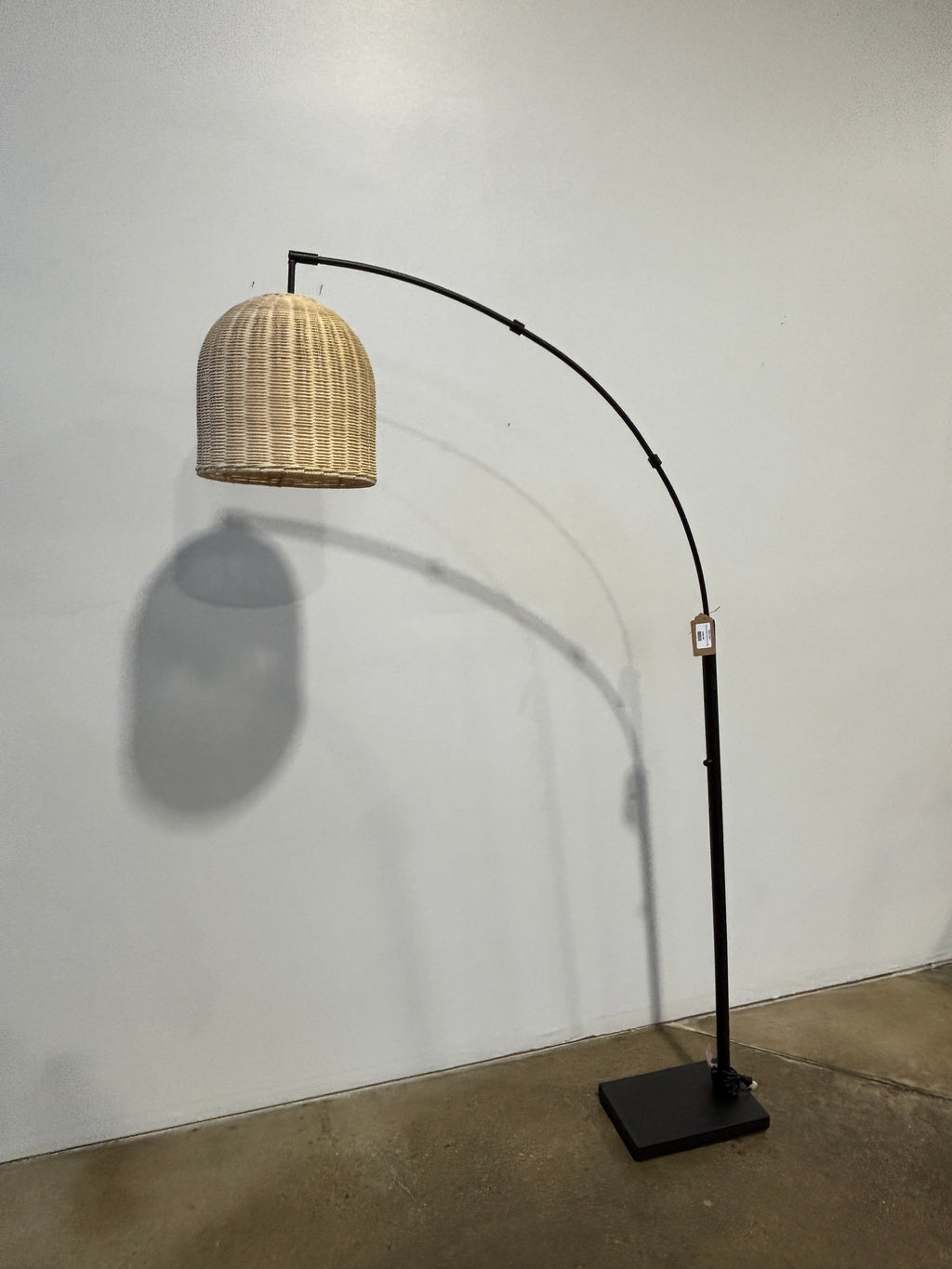 West Elm Louisa Rattan Arc Floor Lamp