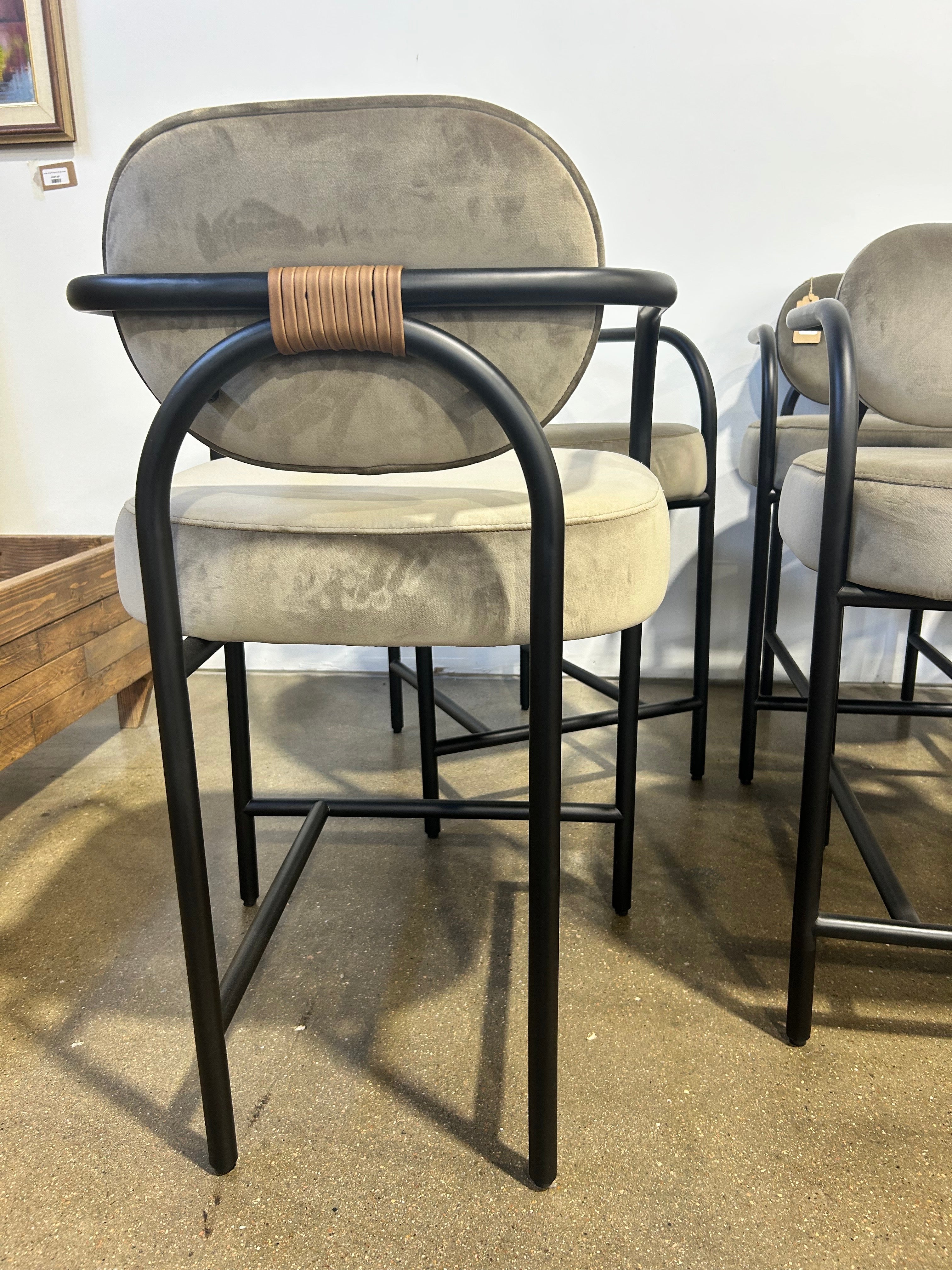 Denver Modern Denver Modern Arches Counter Stool - Mushroom Velvet