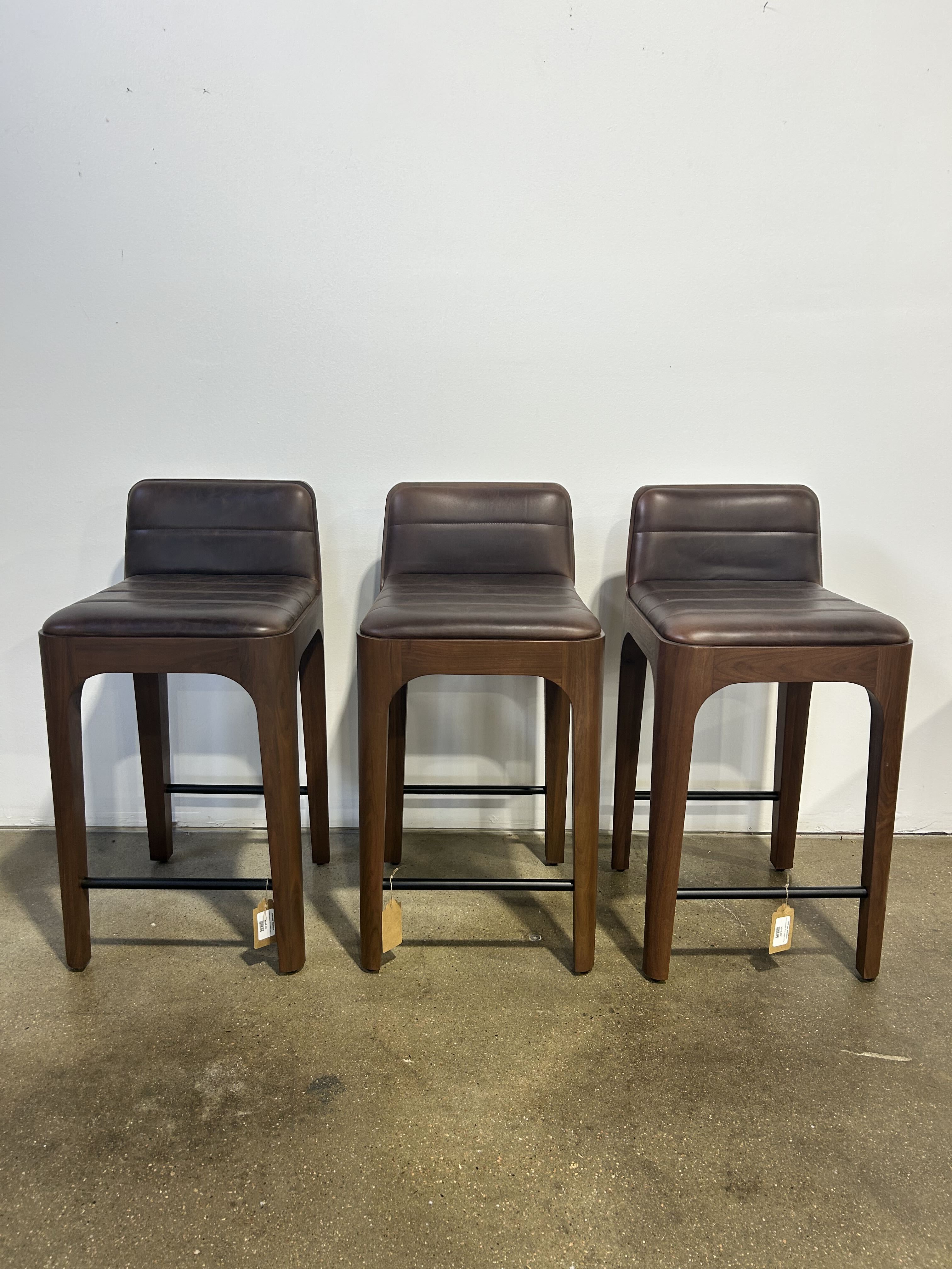 Denver Modern Canyon Counter Stool Maple Leather