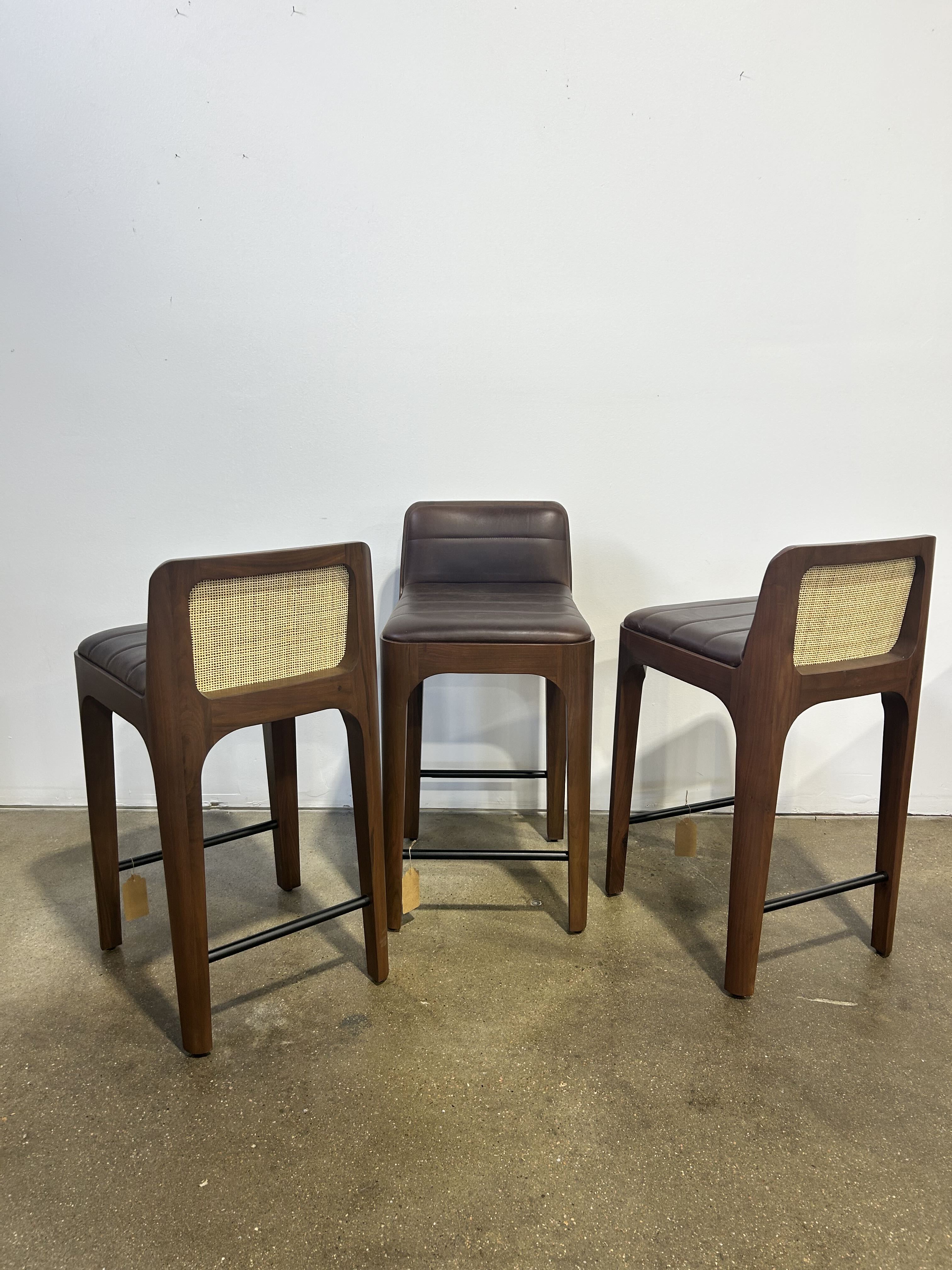 Denver Modern Canyon Counter Stool Maple Leather