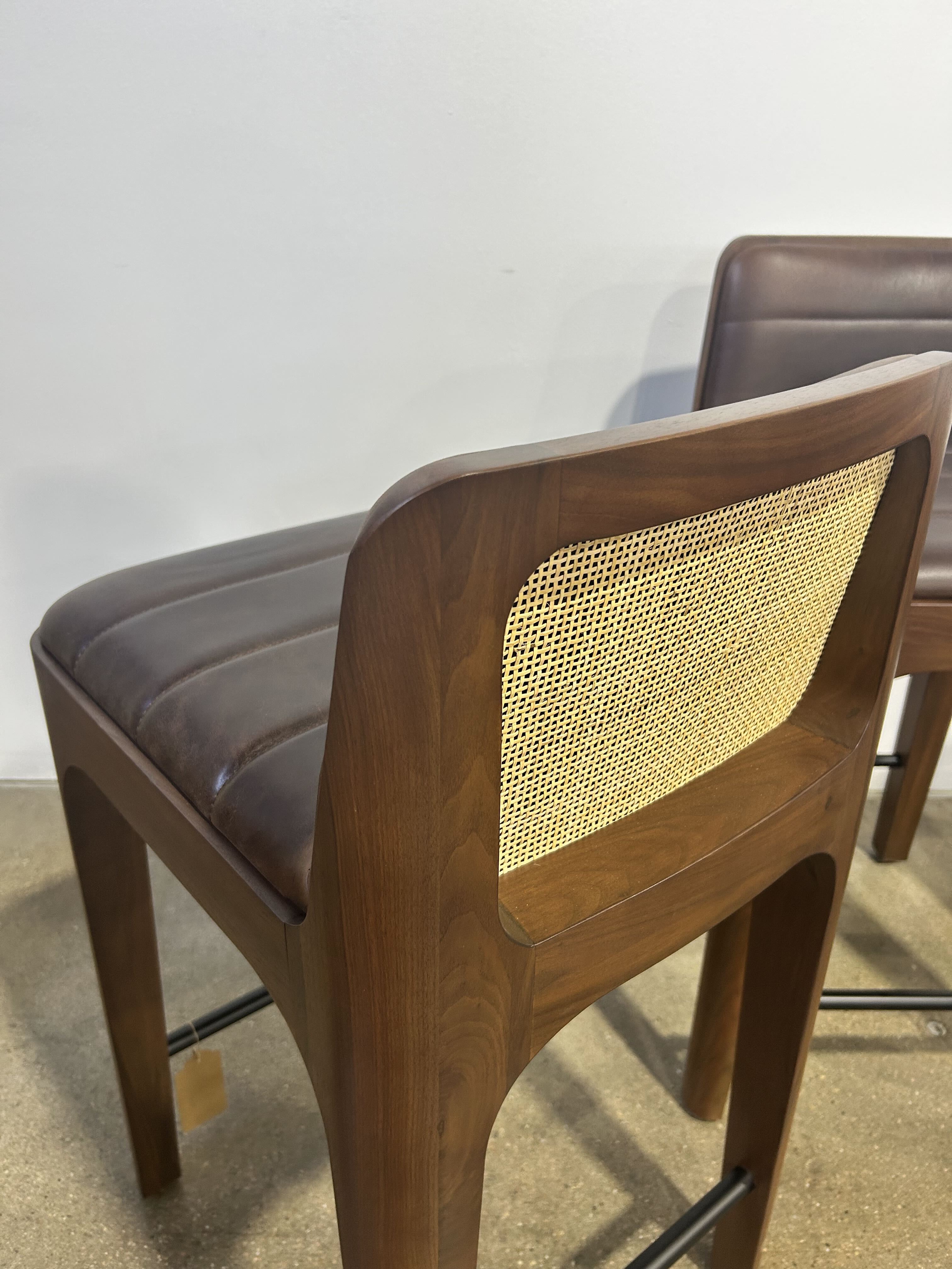 Denver Modern Canyon Counter Stool Maple Leather