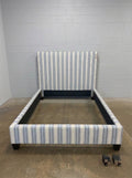 Blue and White Striped Queen Bed - Image 1