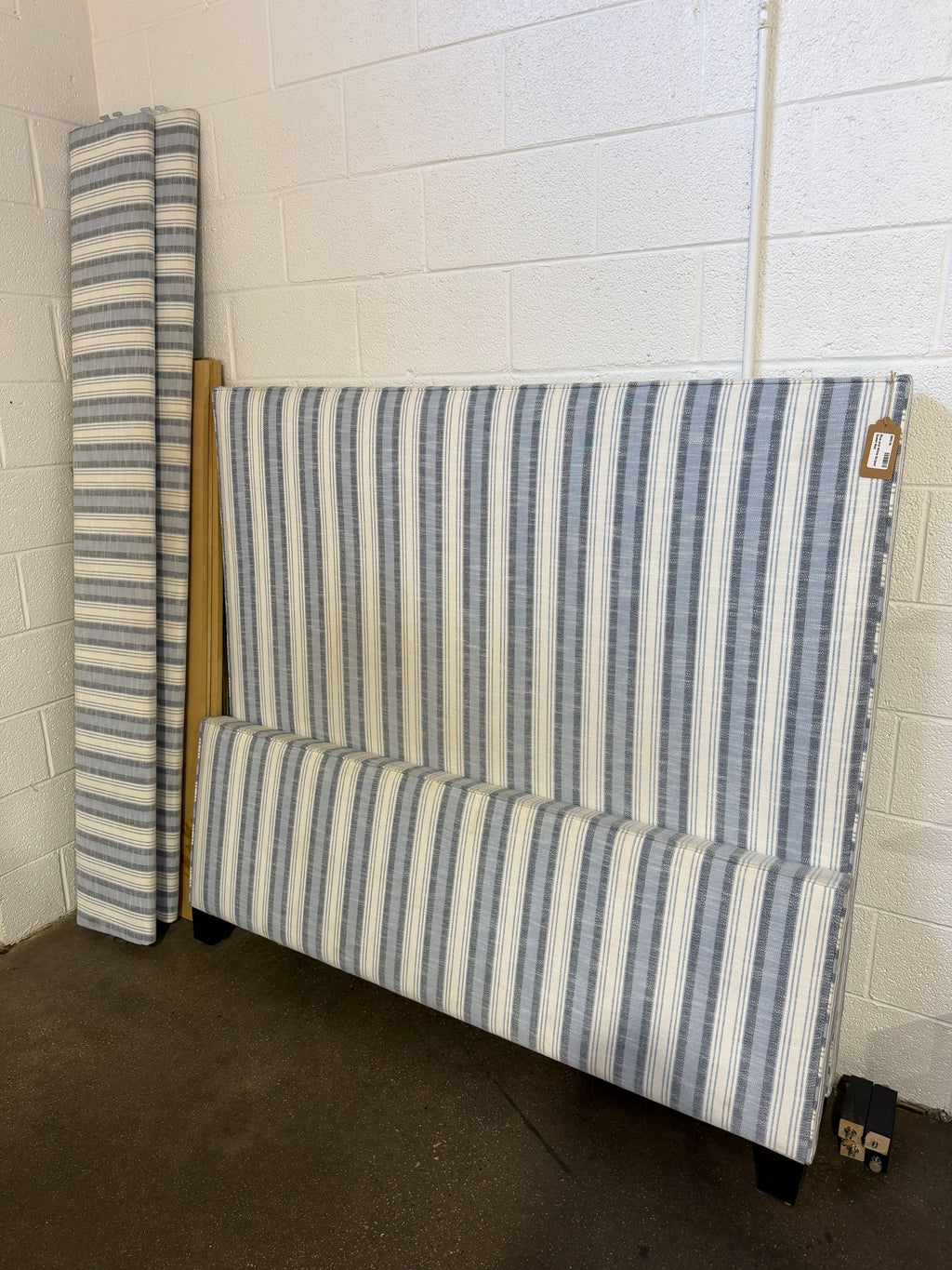 Blue and White Striped Queen Bed - Image 2