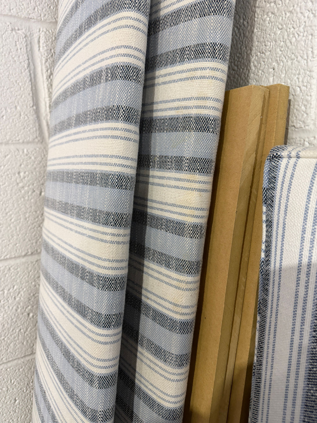 Blue and White Striped Queen Bed - Image 3