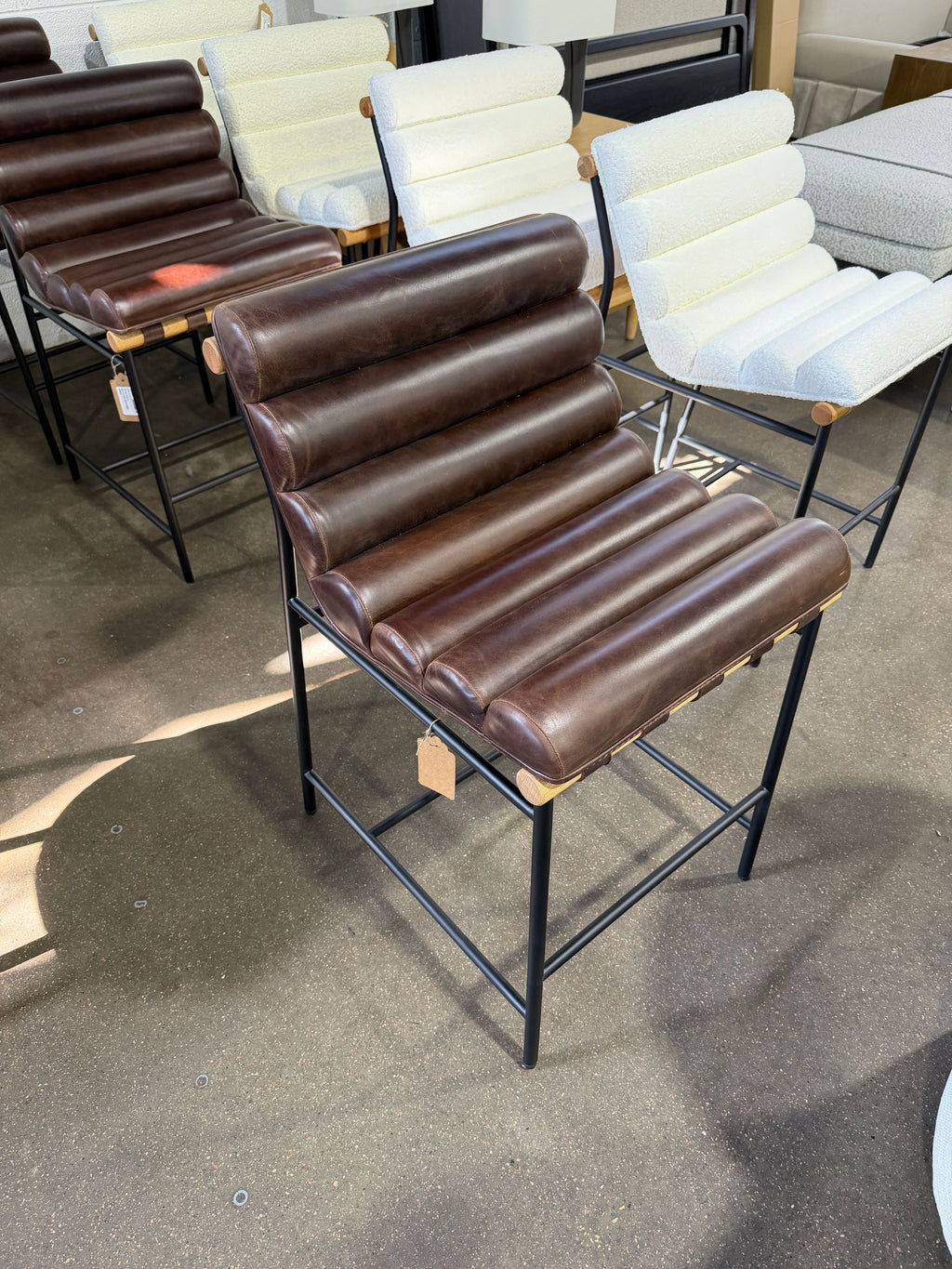 Denver Modern Vail Counter Stool Maple Leather - Image 3
