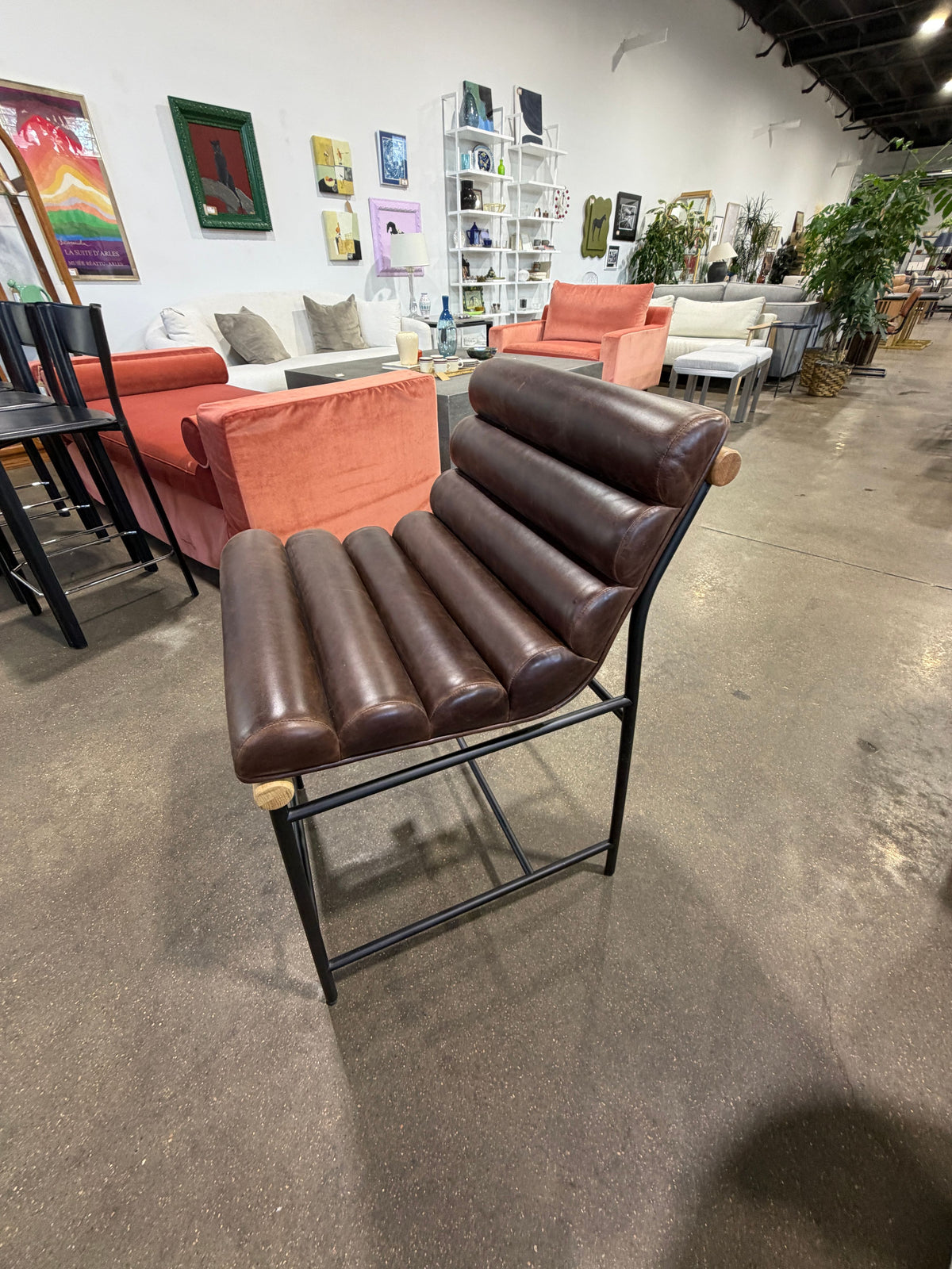 Denver Modern Vail Counter Stool Maple Leather - Image 5