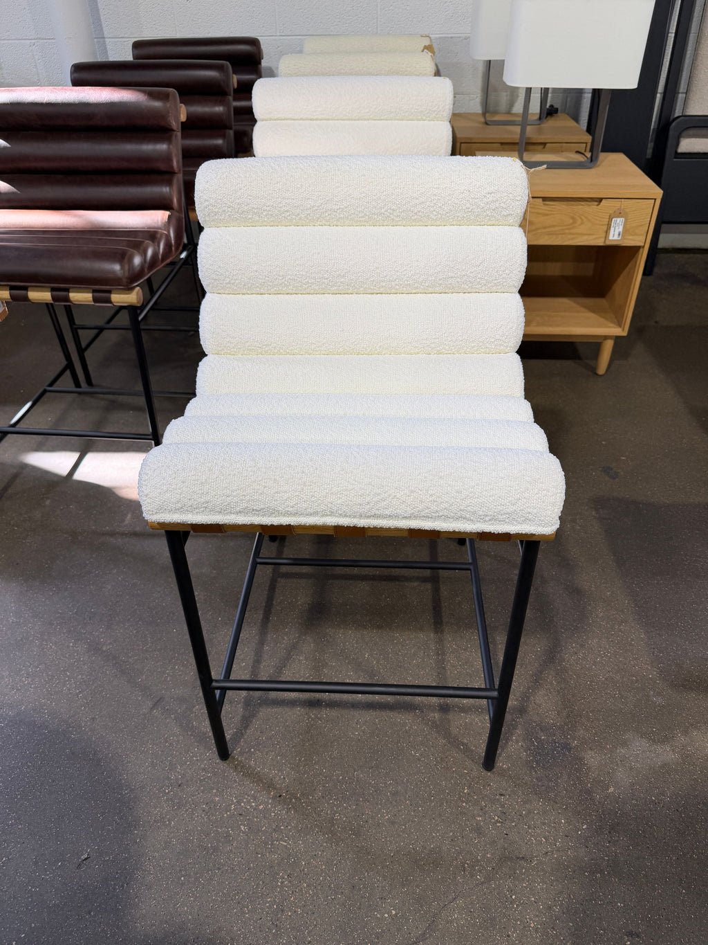 Denver Modern Vail Counter Stool White Boucle - Image 3
