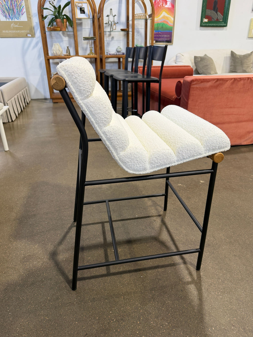 Denver Modern Vail Counter Stool White Boucle - Image 4