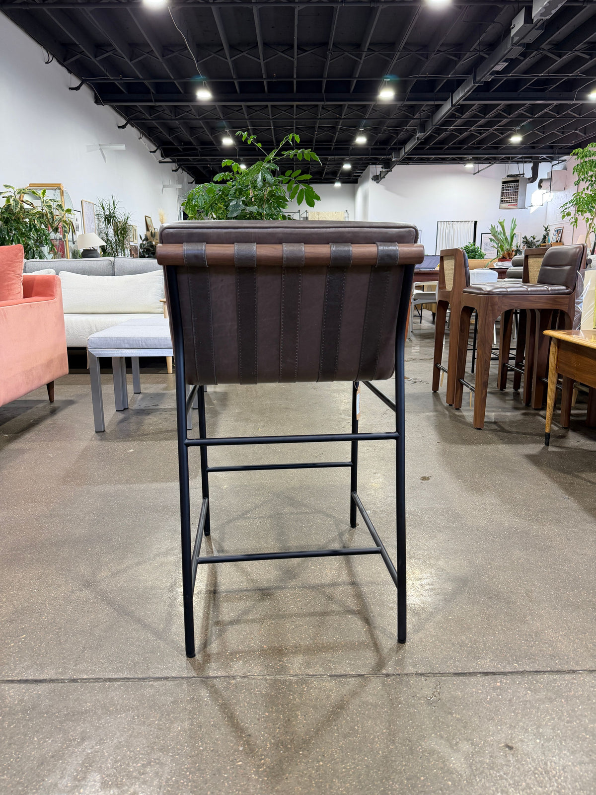 Denver Modern Vail Counter Stool Wolf Leather - Image 5
