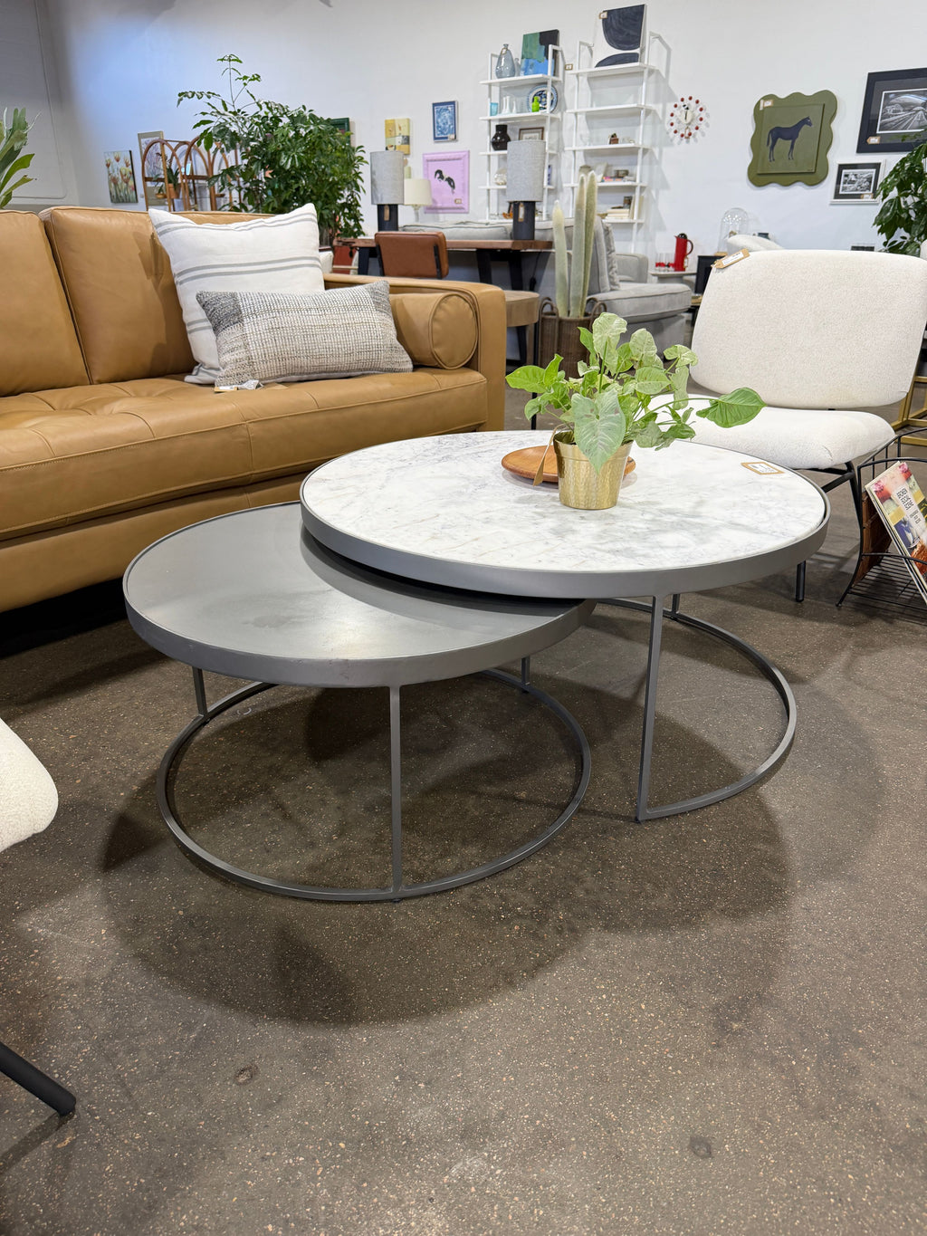 Four Hands Evelyn Round Nesting Coffee Table - Image 2