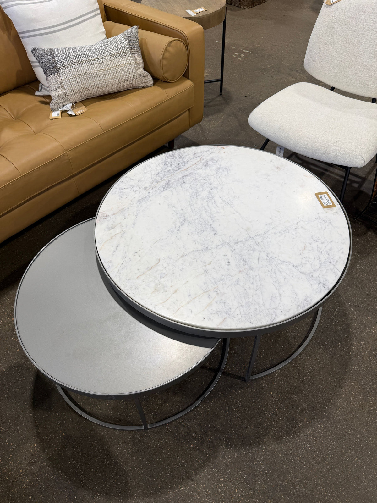 Four Hands Evelyn Round Nesting Coffee Table - Image 3