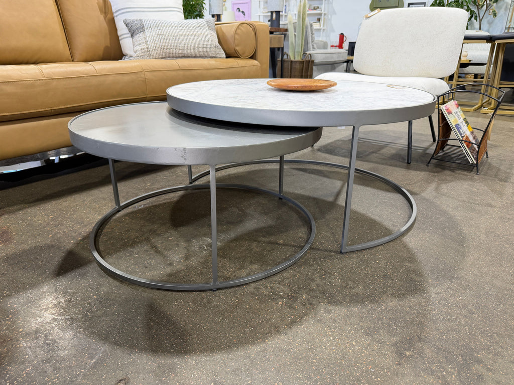 Four Hands Evelyn Round Nesting Coffee Table - Image 4