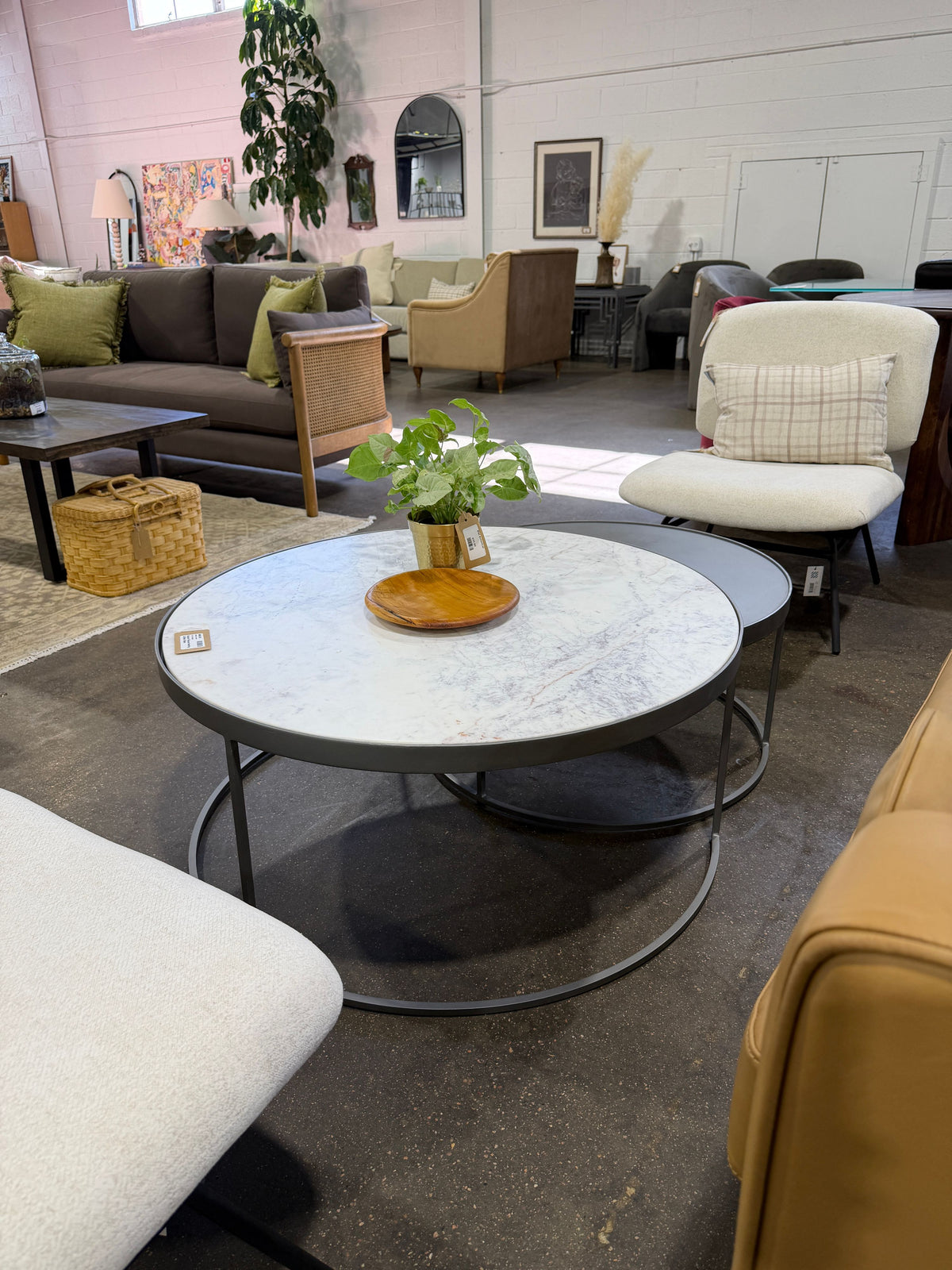 Four Hands Evelyn Round Nesting Coffee Table - Image 5