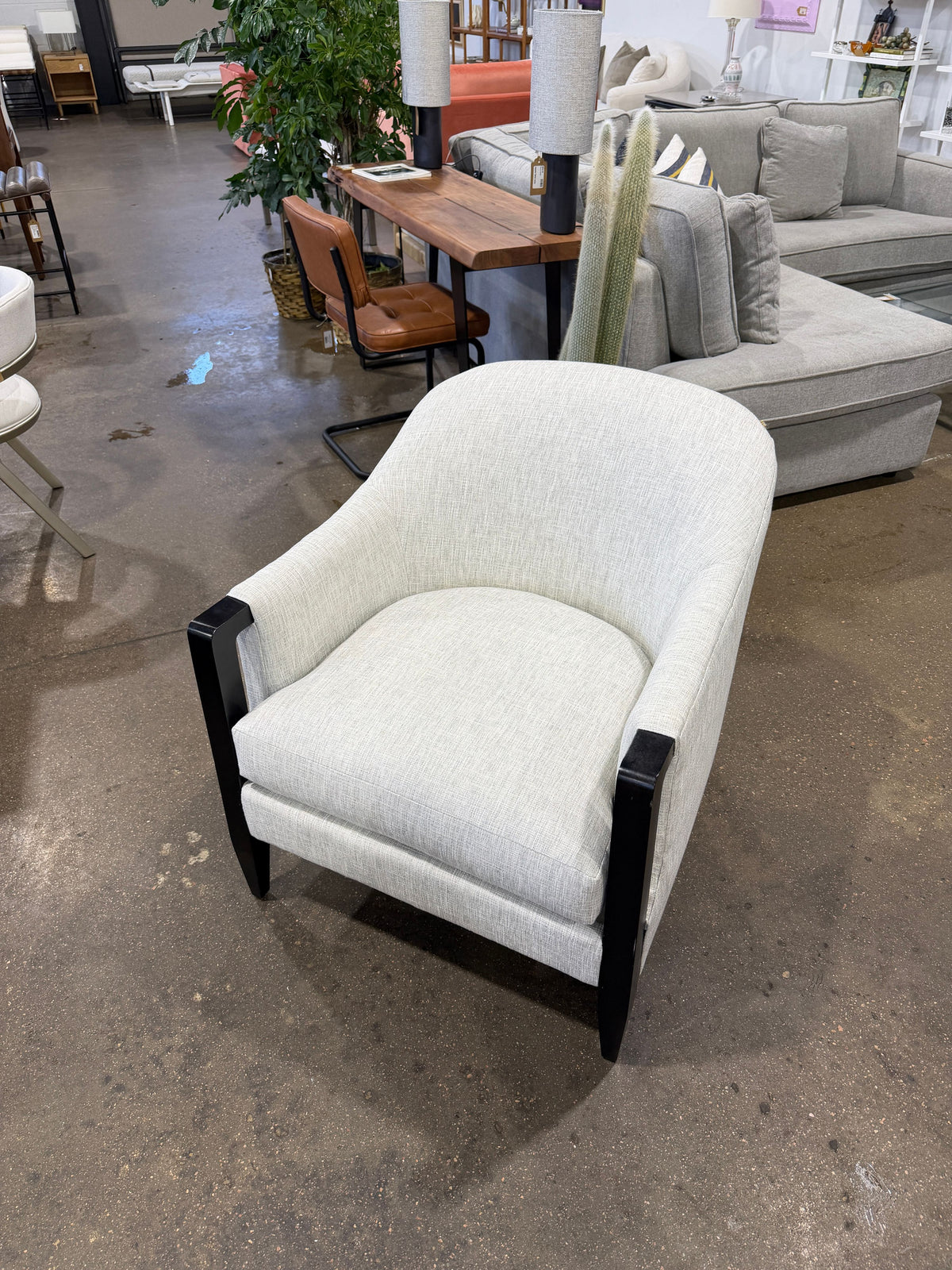 Massoud Furniture Modern Barrel Accent Chair - Image 2