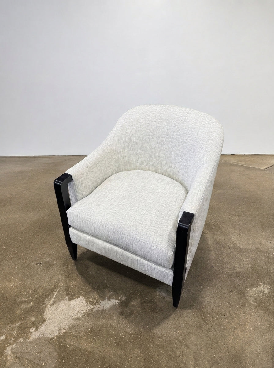 Massoud Furniture Modern Barrel Accent Chair - Image 1