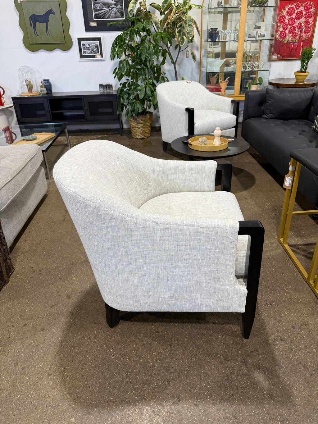 Massoud Furniture Modern Barrel Accent Chair - Image 3