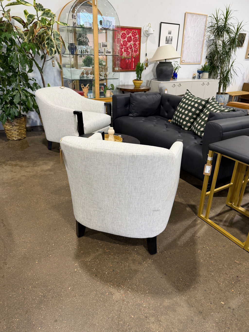 Massoud Furniture Modern Barrel Accent Chair - Image 4