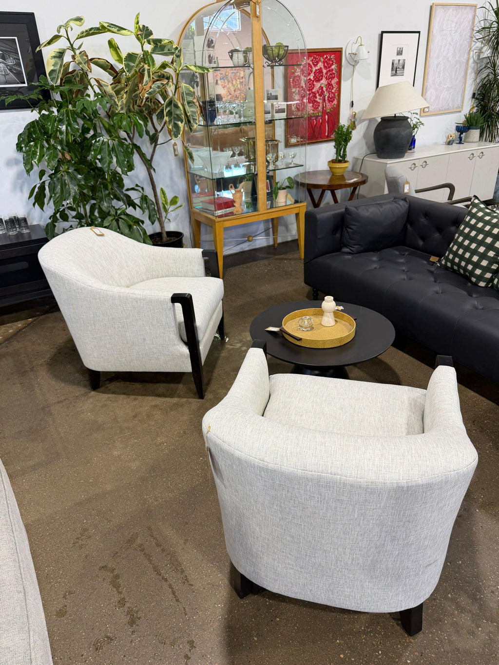 Massoud Furniture Modern Barrel Accent Chair - Image 6