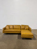 Mercana D'Arcy Right Chaise Sectional - Tan Leather - Image 1
