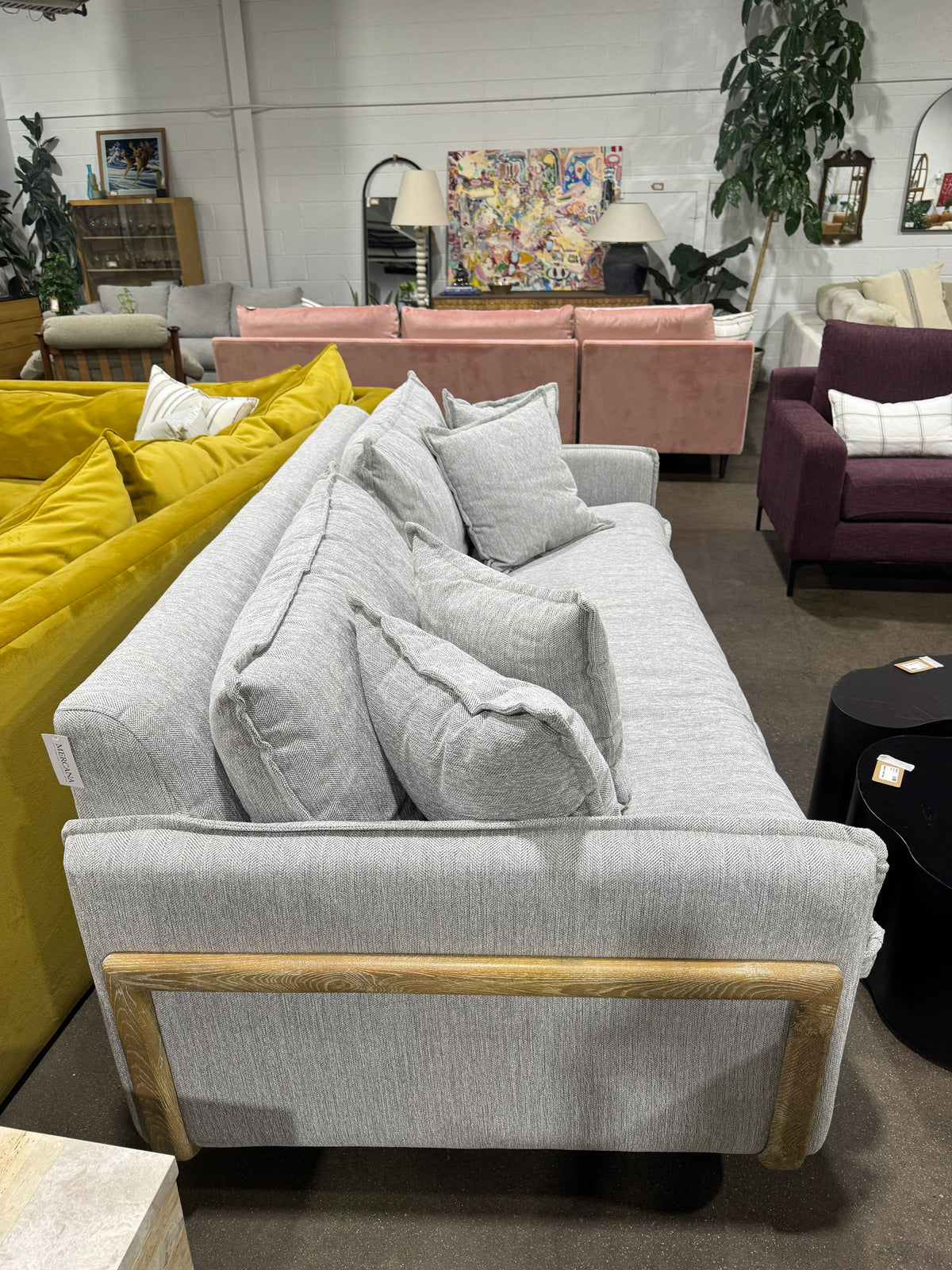 Mercana Roy - 84" Three Seater Sofa - Frost Gray - Image 5