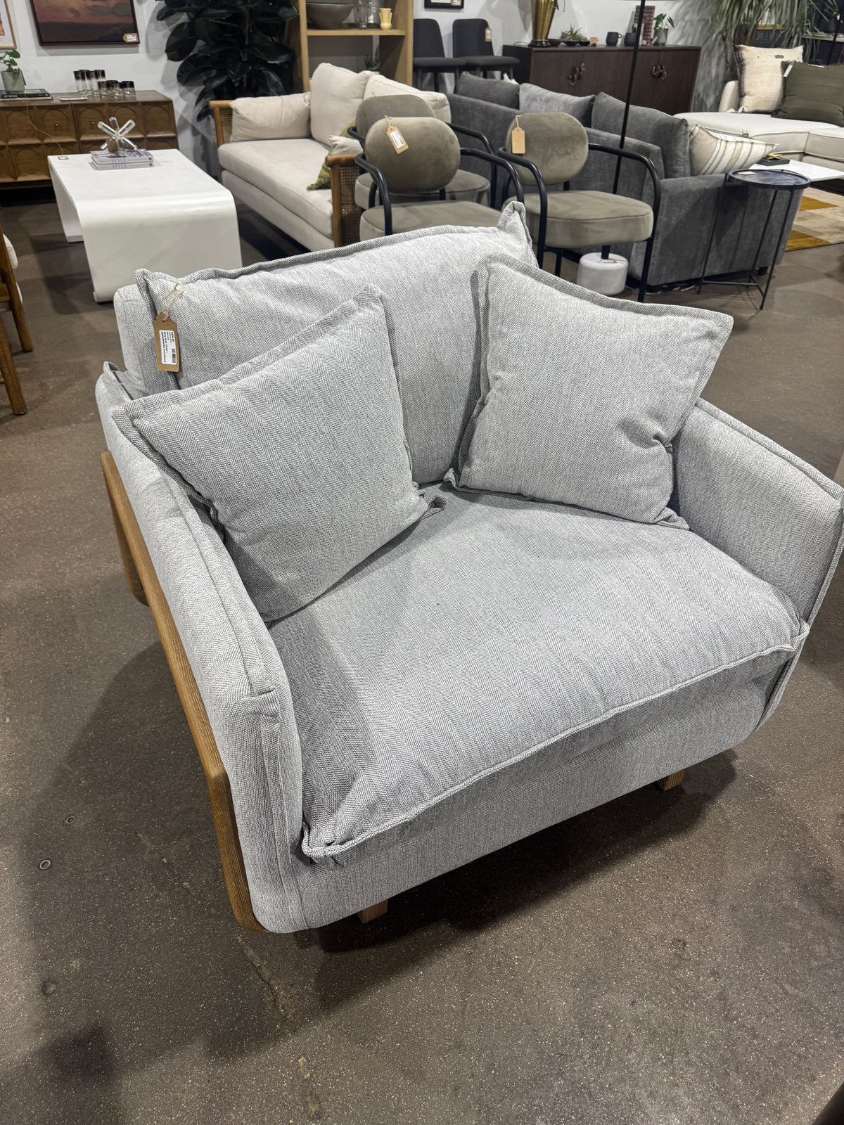 Mercana Roy Arm Chair - Uphosltered and Wood - Image 2