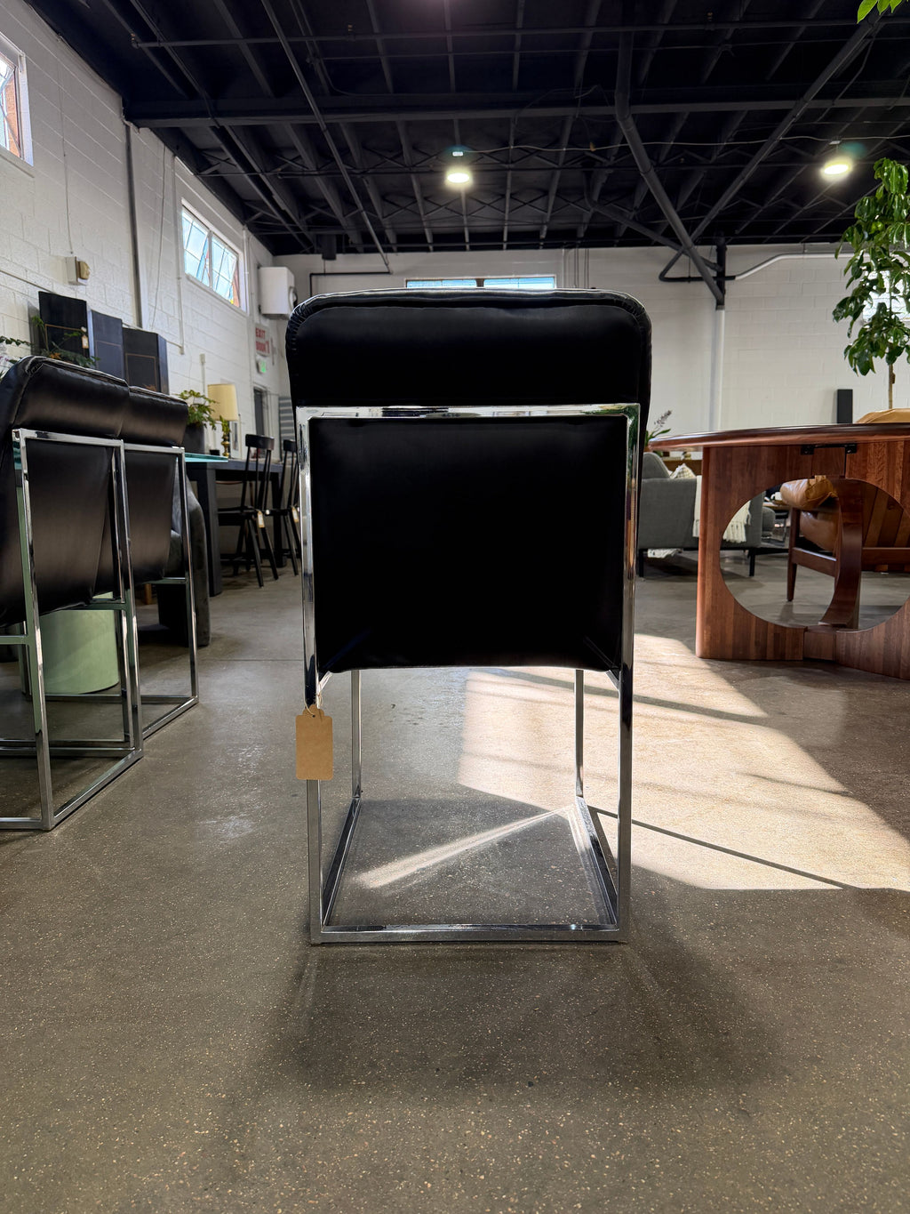 Set of 6 Chrome Base Dining Chairs - Image 4