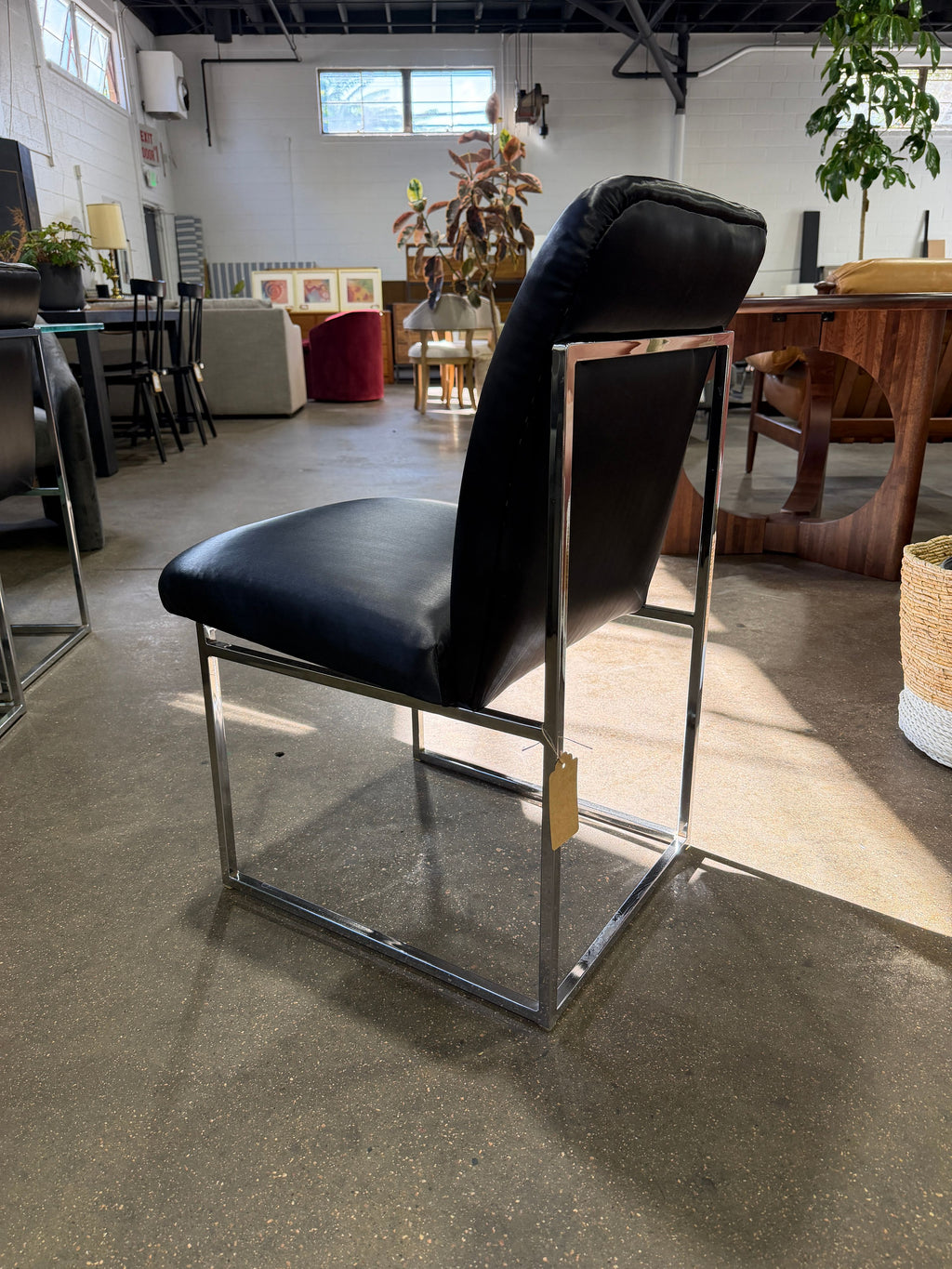 Set of 6 Chrome Base Dining Chairs - Image 5