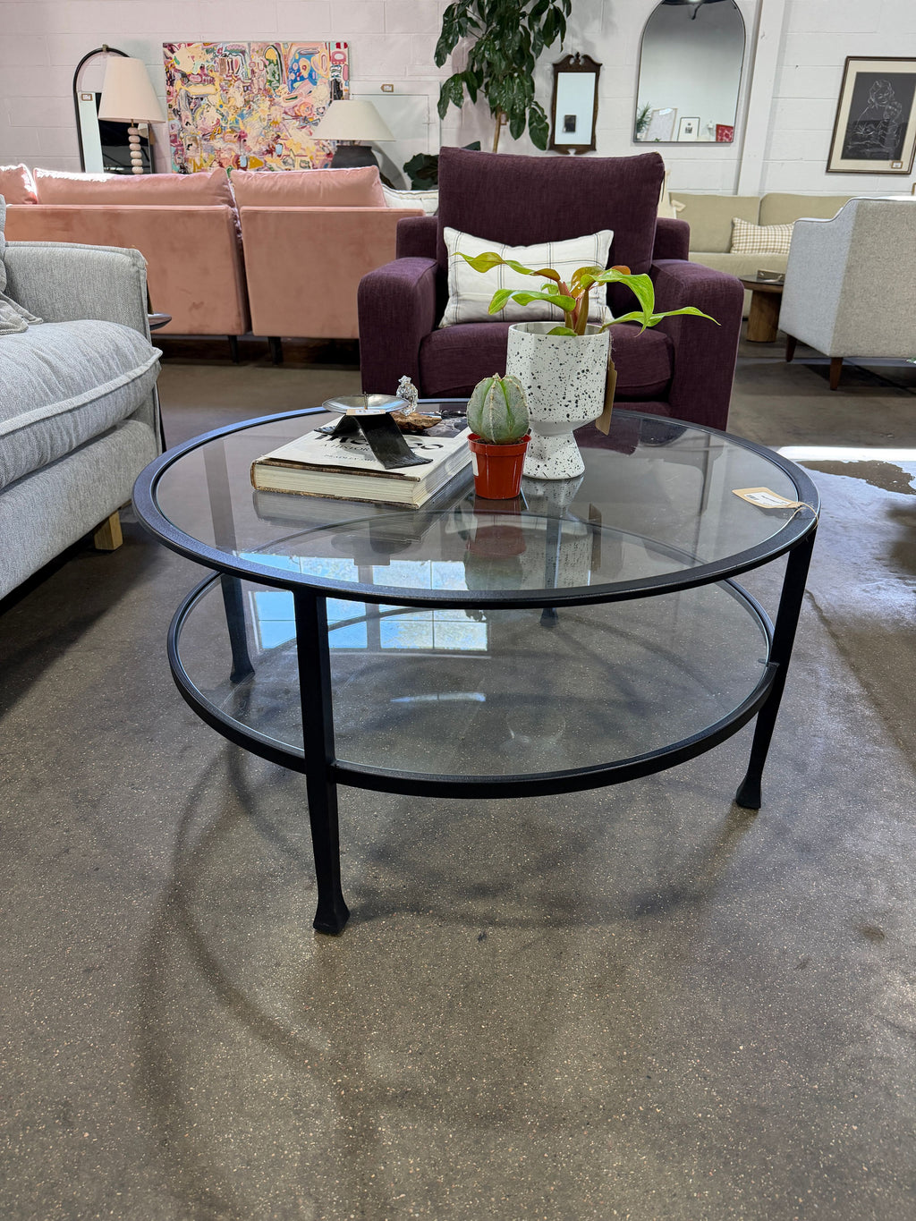 Round Glass Coffee Table - Image 7