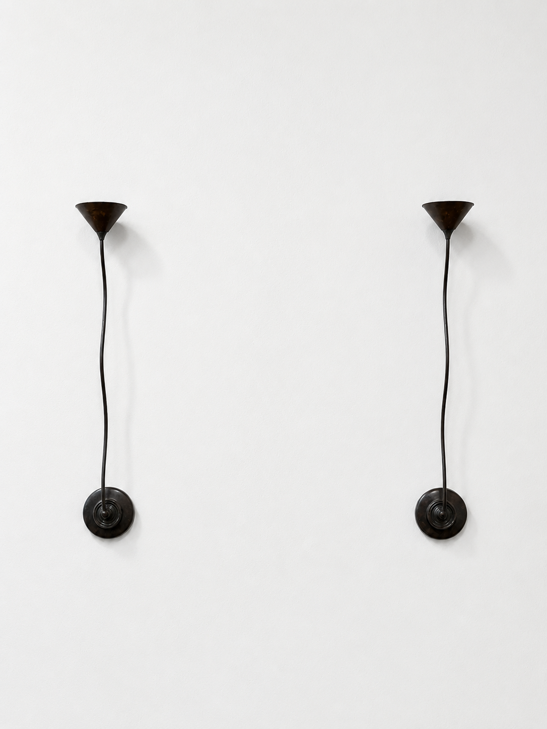 Vintage wrought iron candle sconces pair