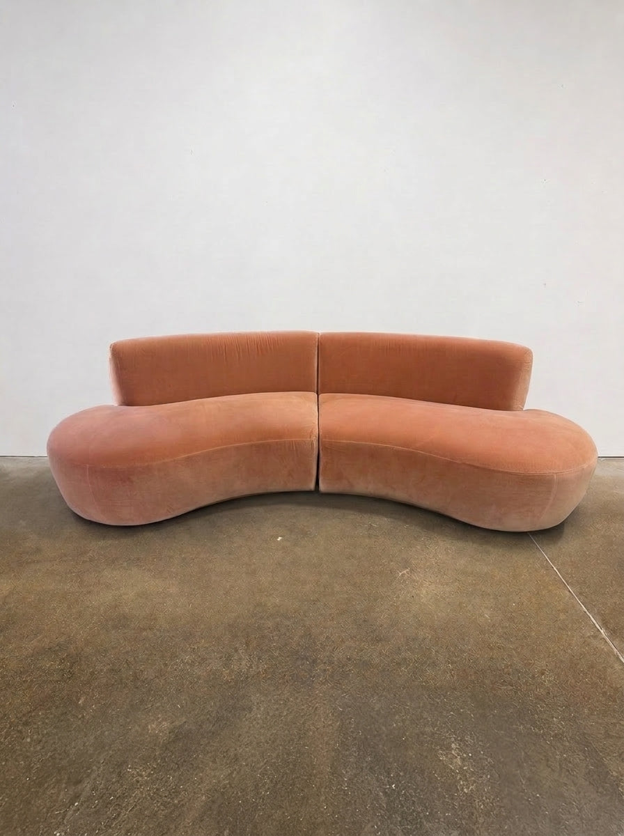 Aline Serpentine Sofa - Antique Rose Velvet - Image 1