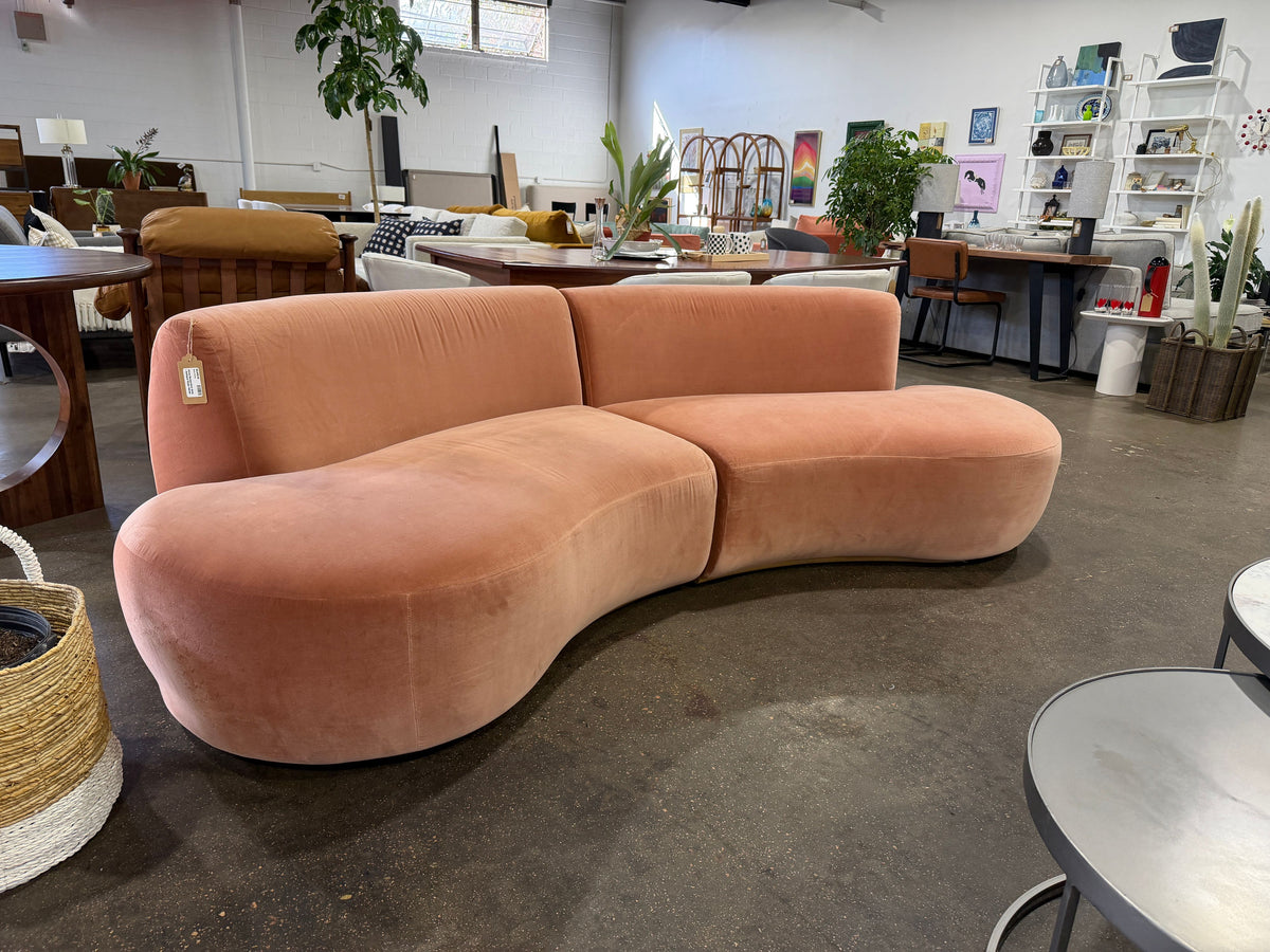 Aline Serpentine Sofa - Antique Rose Velvet - Image 3