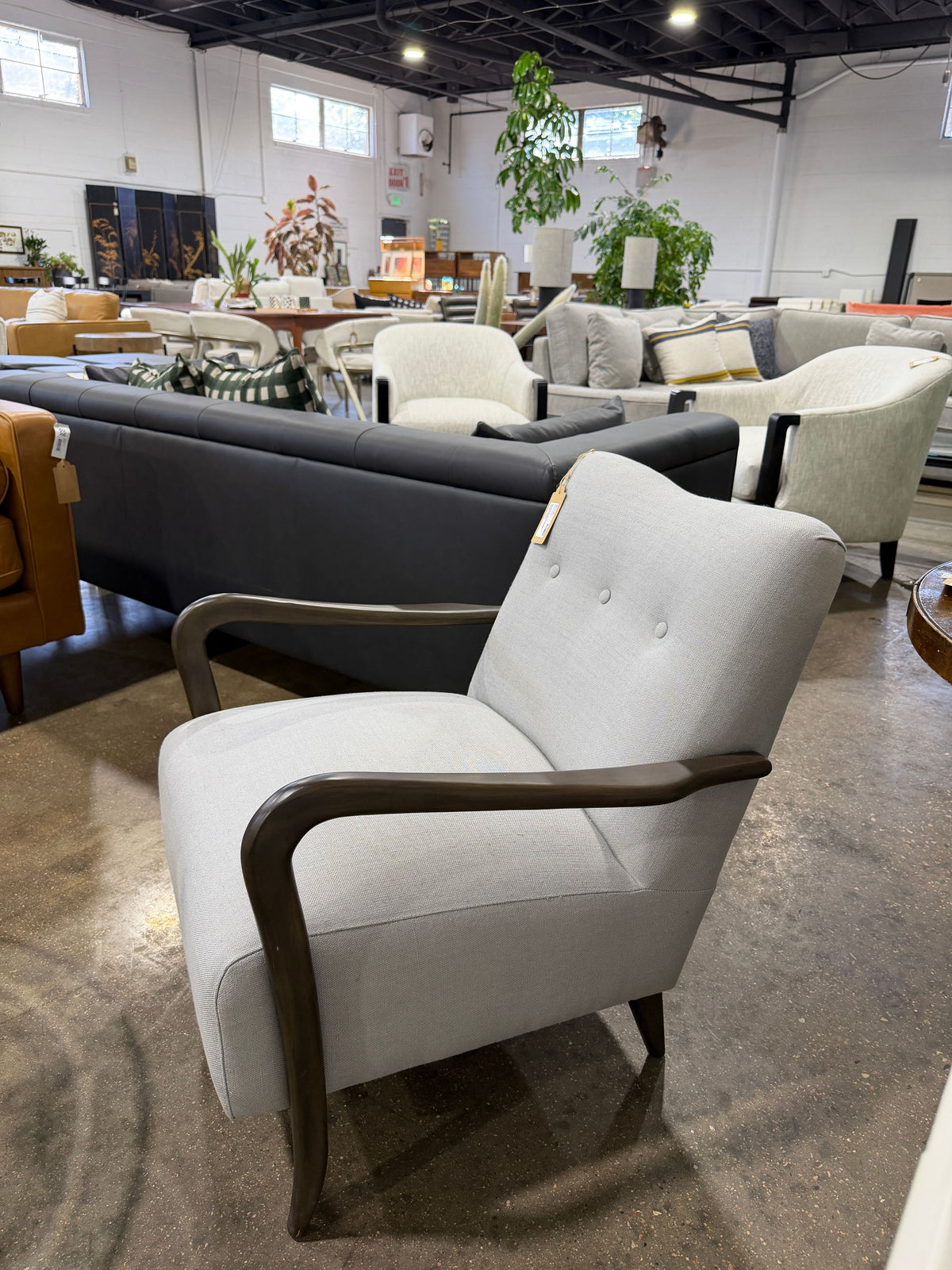 Soho Home Holland Arm Chair - Grey Linen - Image 2