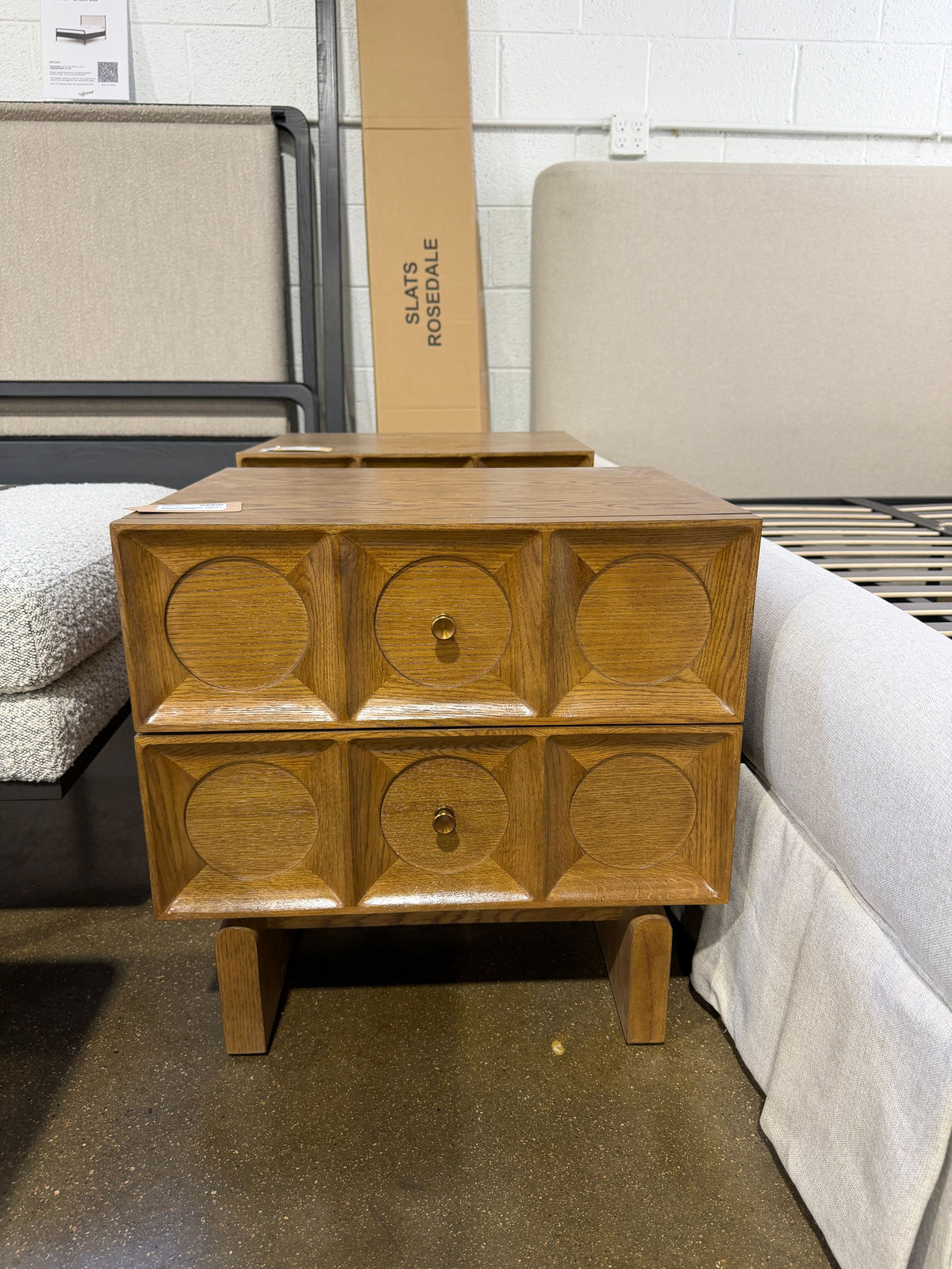Soho Home Marcel Bedside Table - Medium Oak - Image 2
