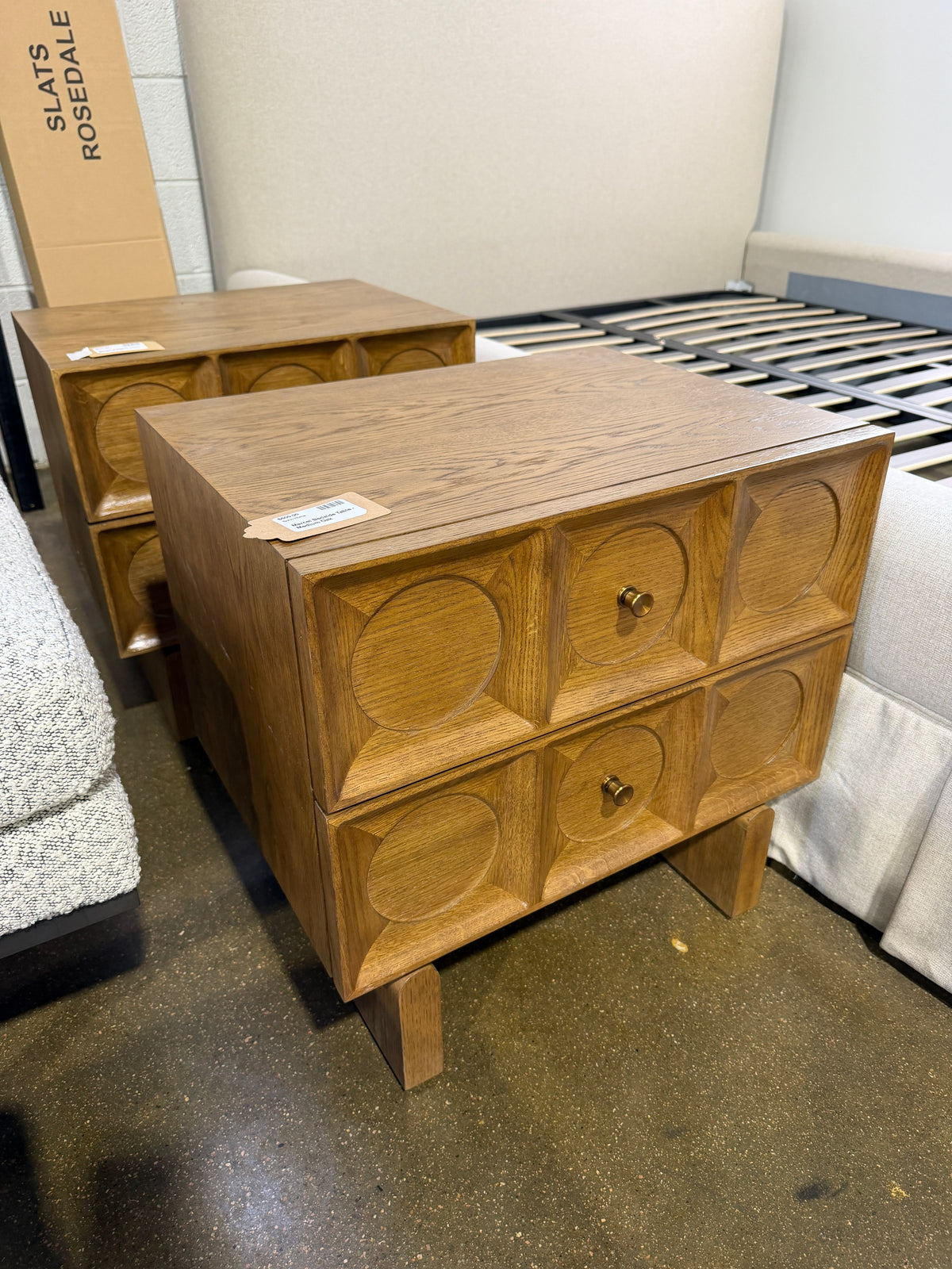 Soho Home Marcel Bedside Table - Medium Oak - Image 3