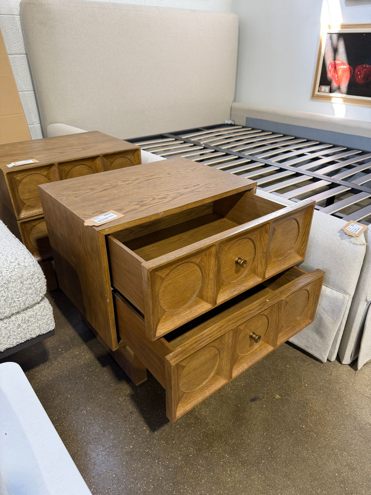 Soho Home Marcel Bedside Table - Medium Oak - Image 4
