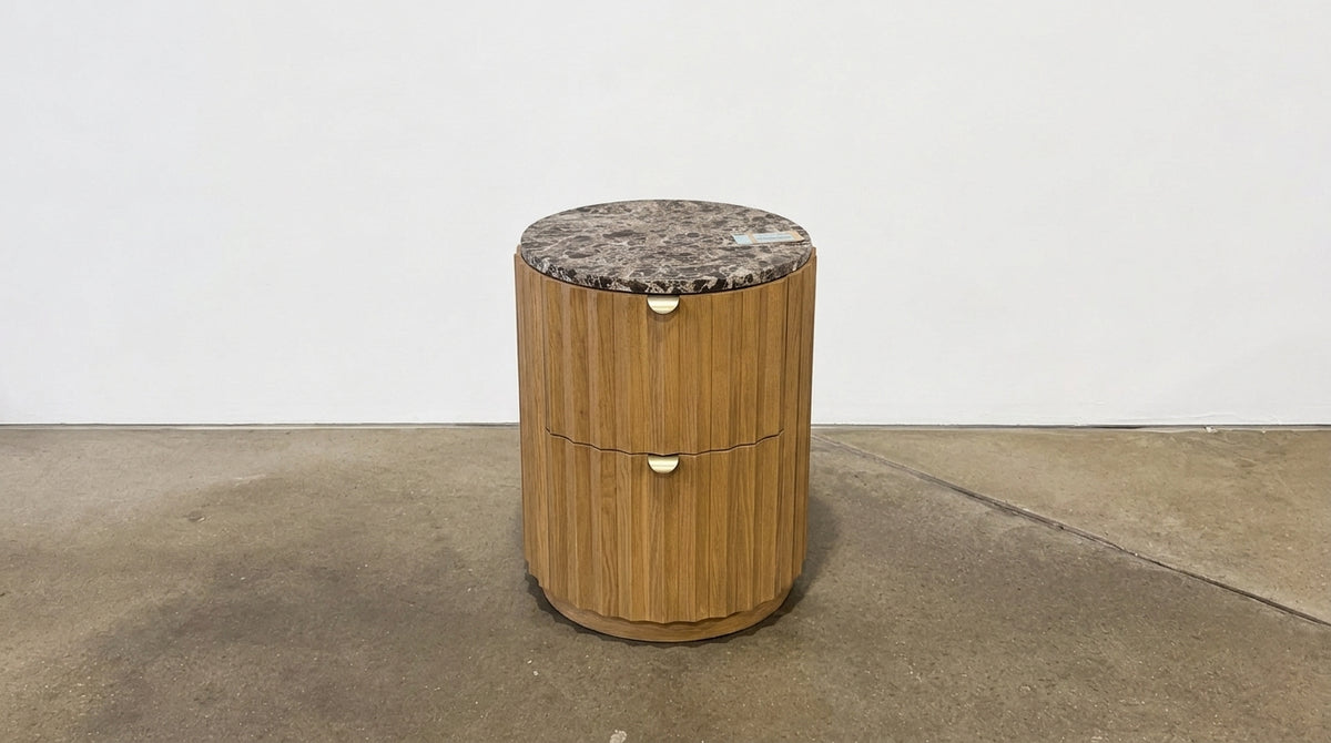 Railton Bedside Table - Dark Emperador Marble - Image 1